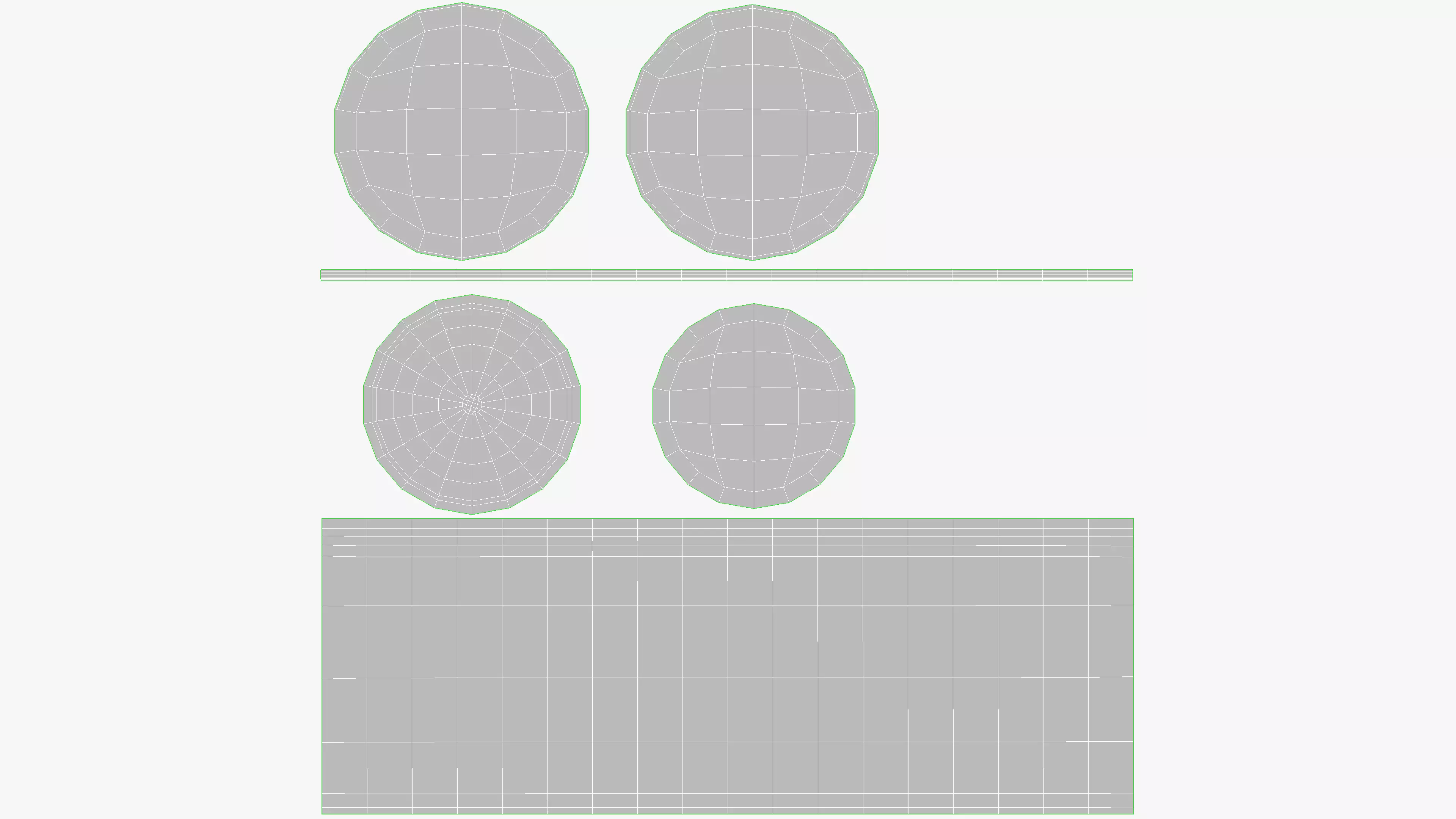 White Mono Pouf Low-poly 3D model_9