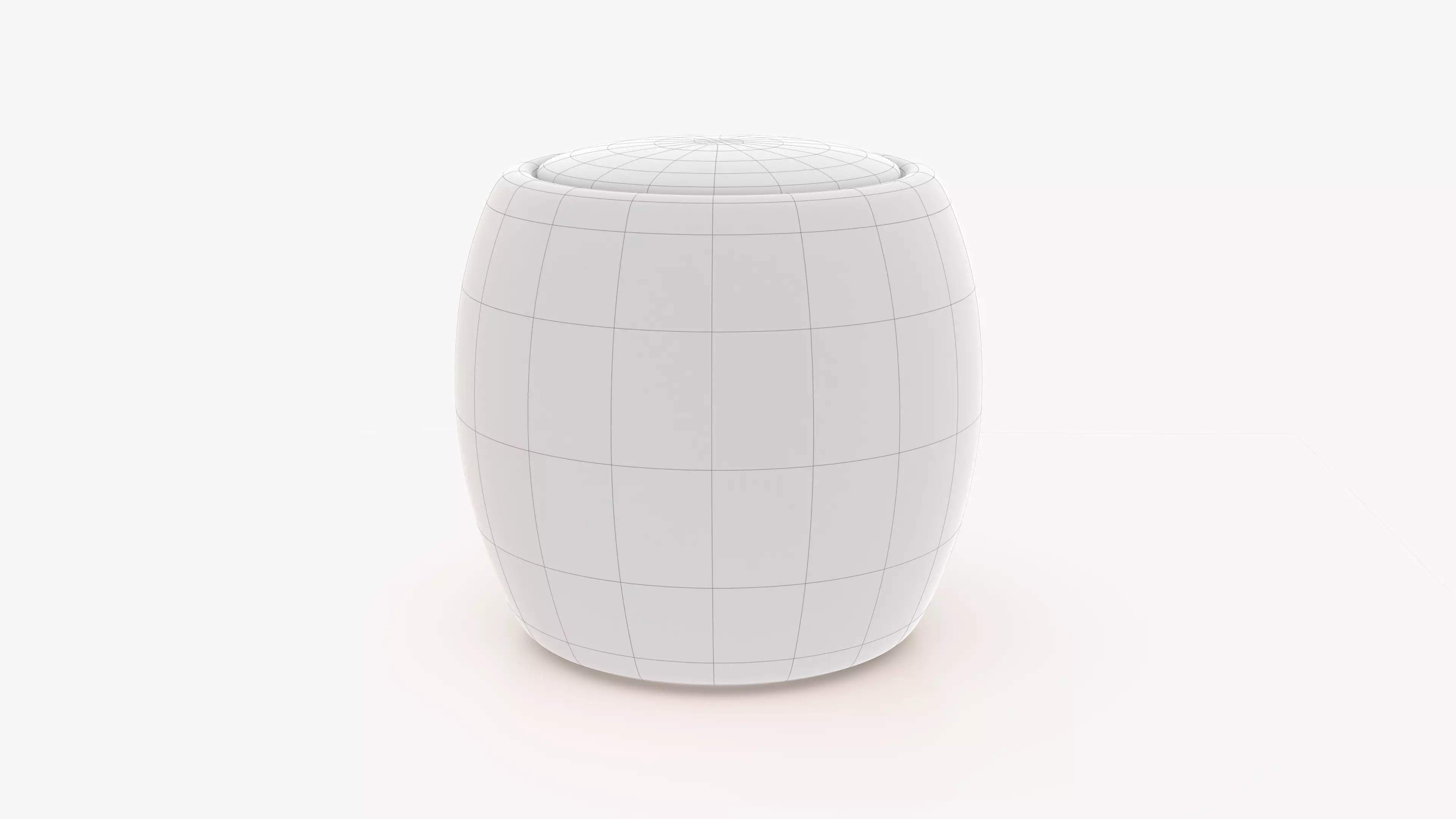White Mono Pouf Low-poly 3D model_6