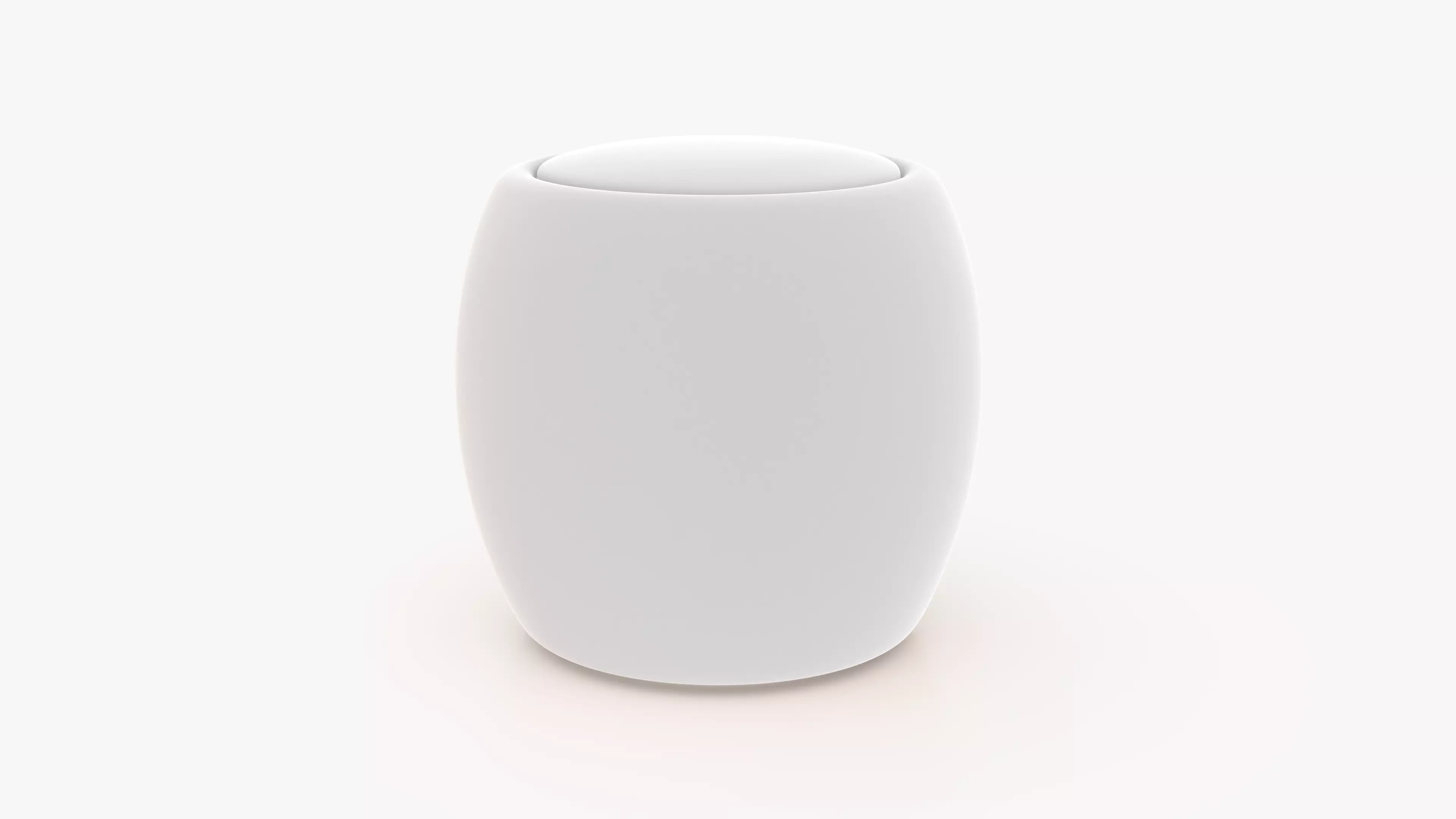 White Mono Pouf Low-poly 3D model_7