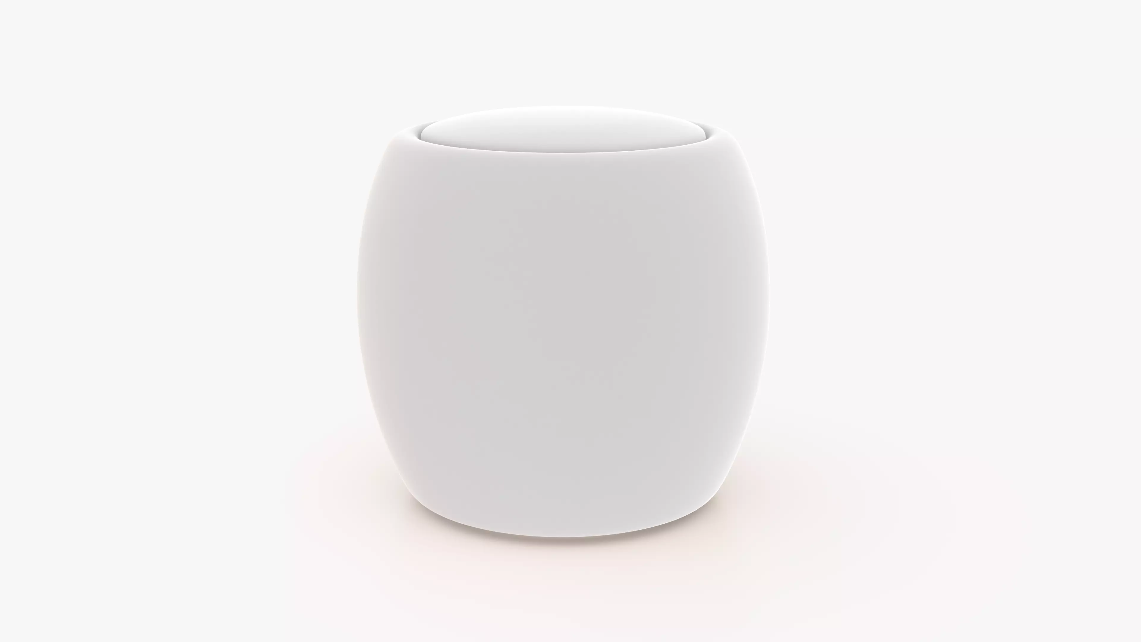 White Mono Pouf Low-poly 3D model_8