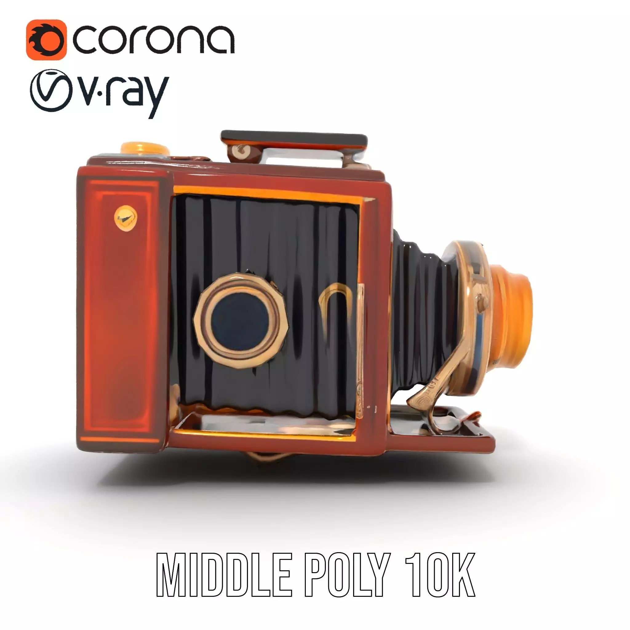 Antique Brass Camera model pack Low-poly 3D model_16