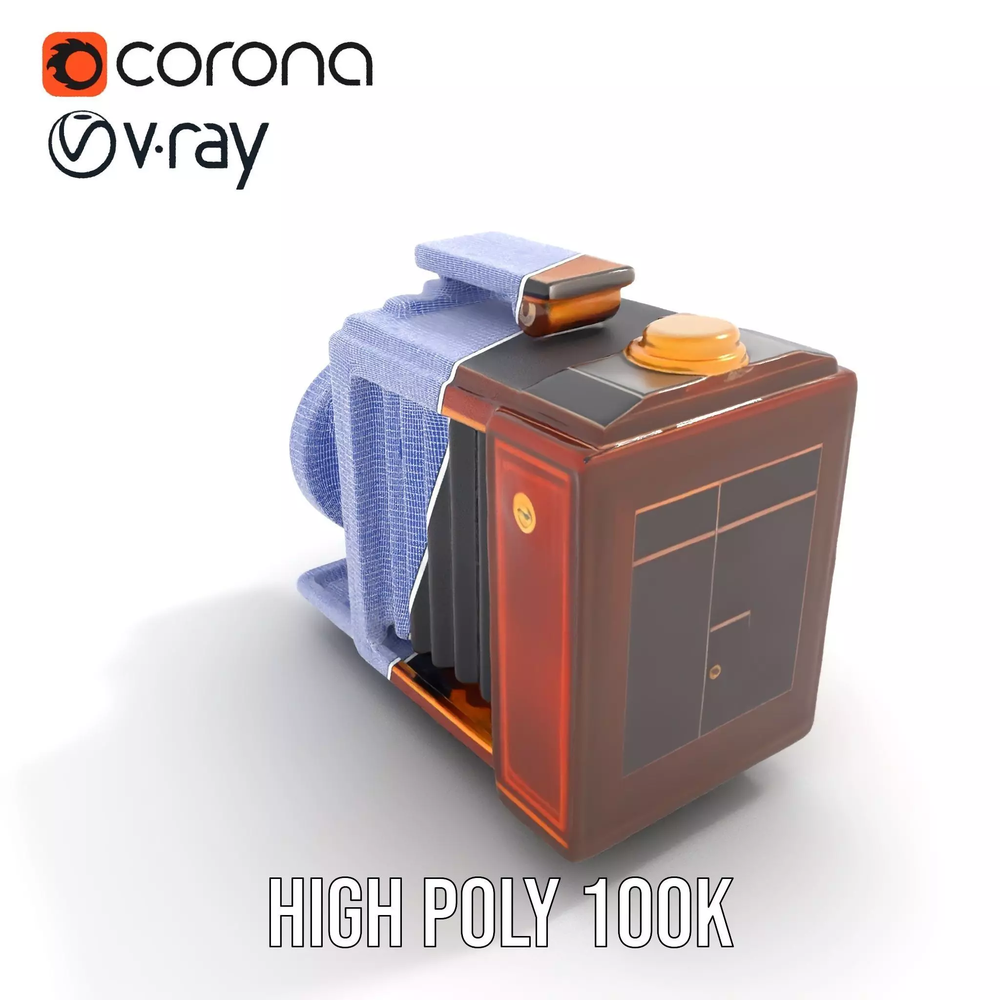 Antique Brass Camera model pack Low-poly 3D model_21