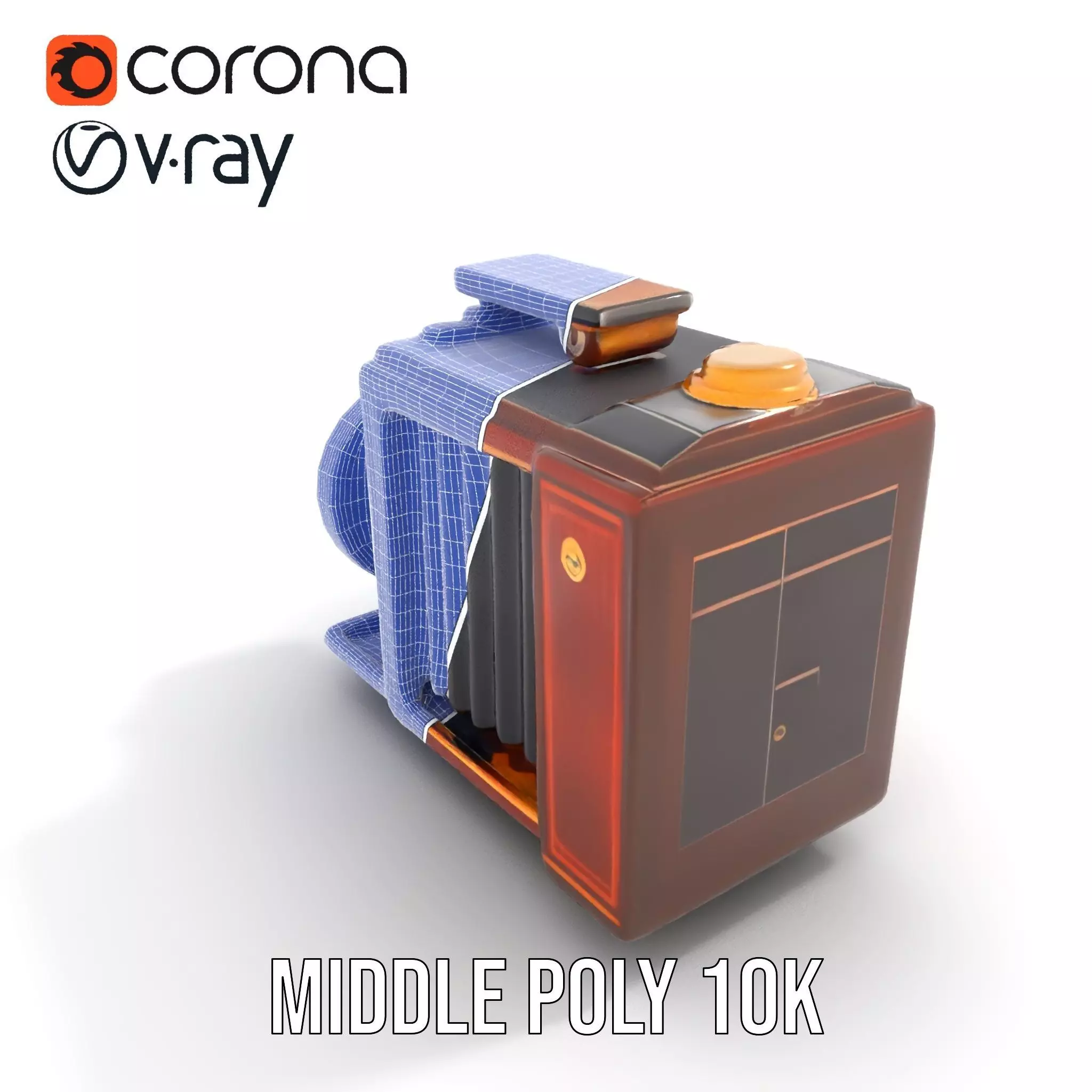 Antique Brass Camera model pack Low-poly 3D model_19