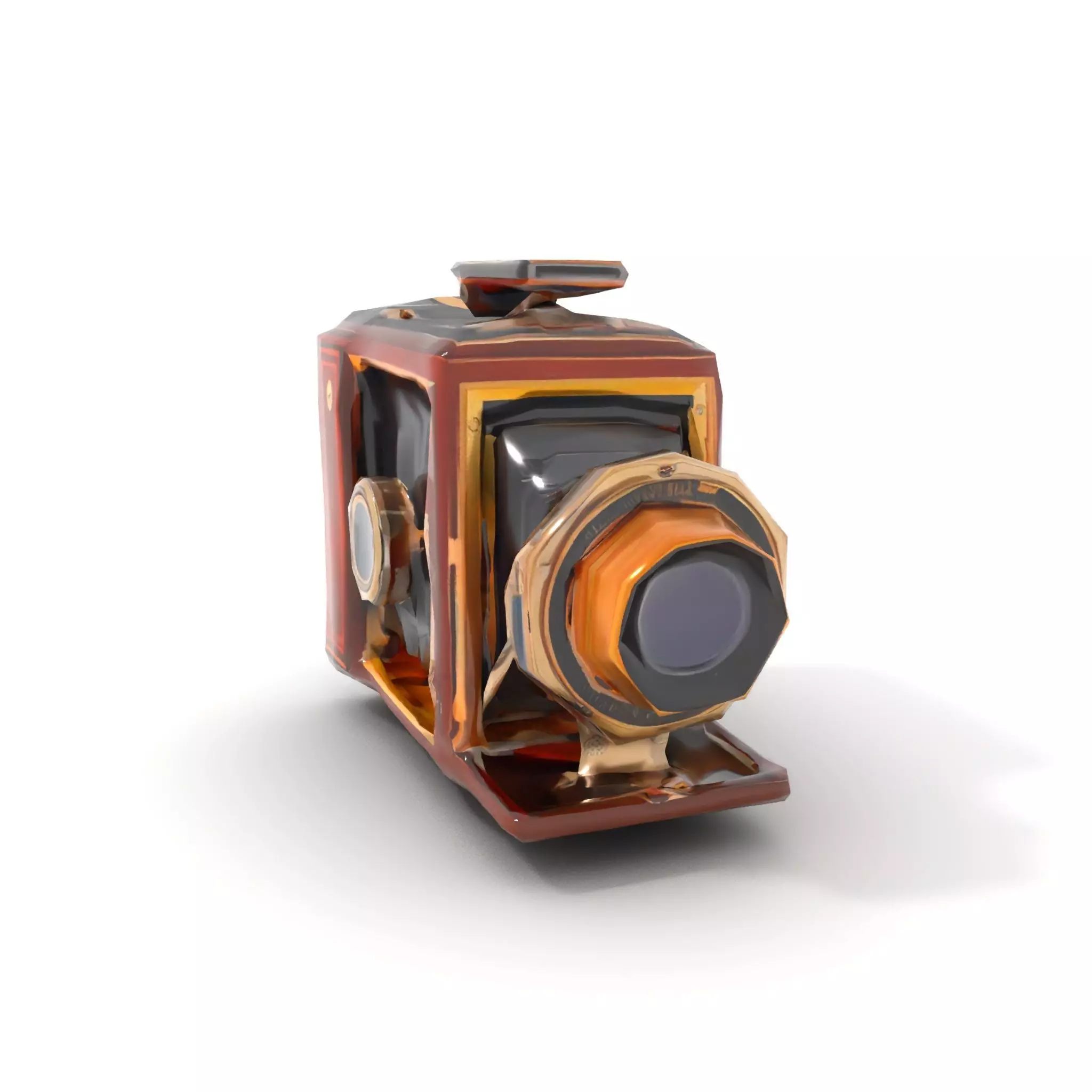 Antique Brass Camera model pack Low-poly 3D model_8