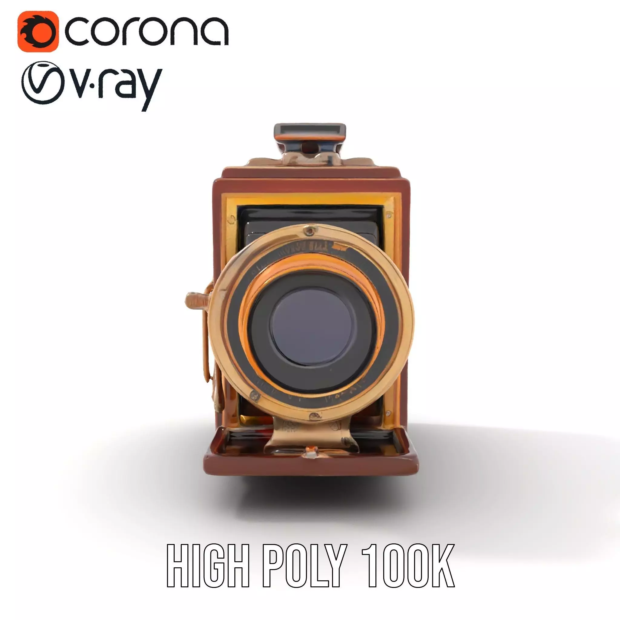 Antique Brass Camera model pack Low-poly 3D model_29