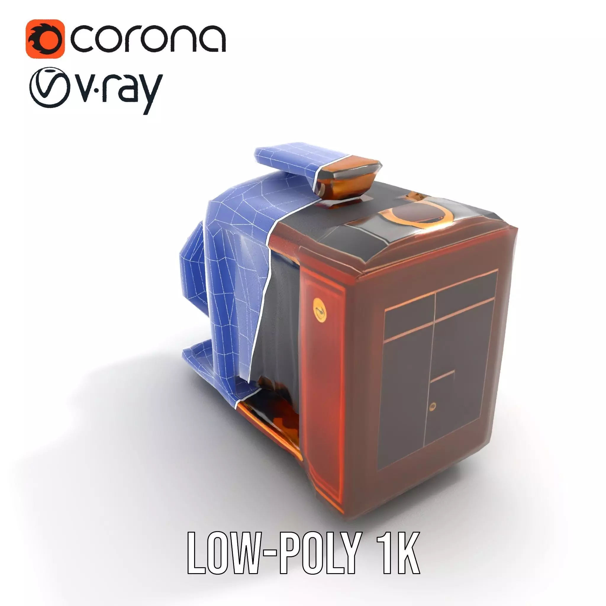 Antique Brass Camera model pack Low-poly 3D model_23