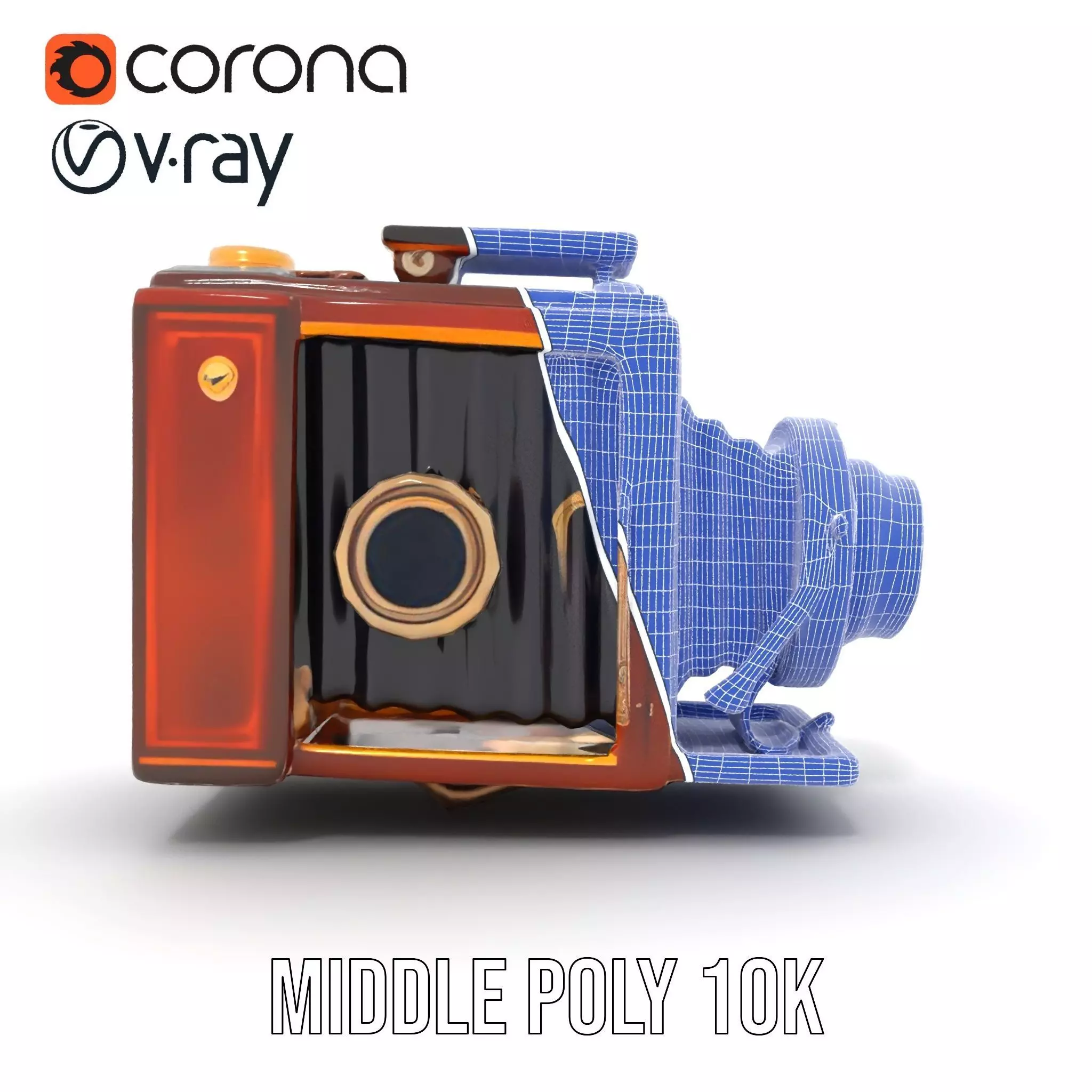 Antique Brass Camera model pack Low-poly 3D model_30
