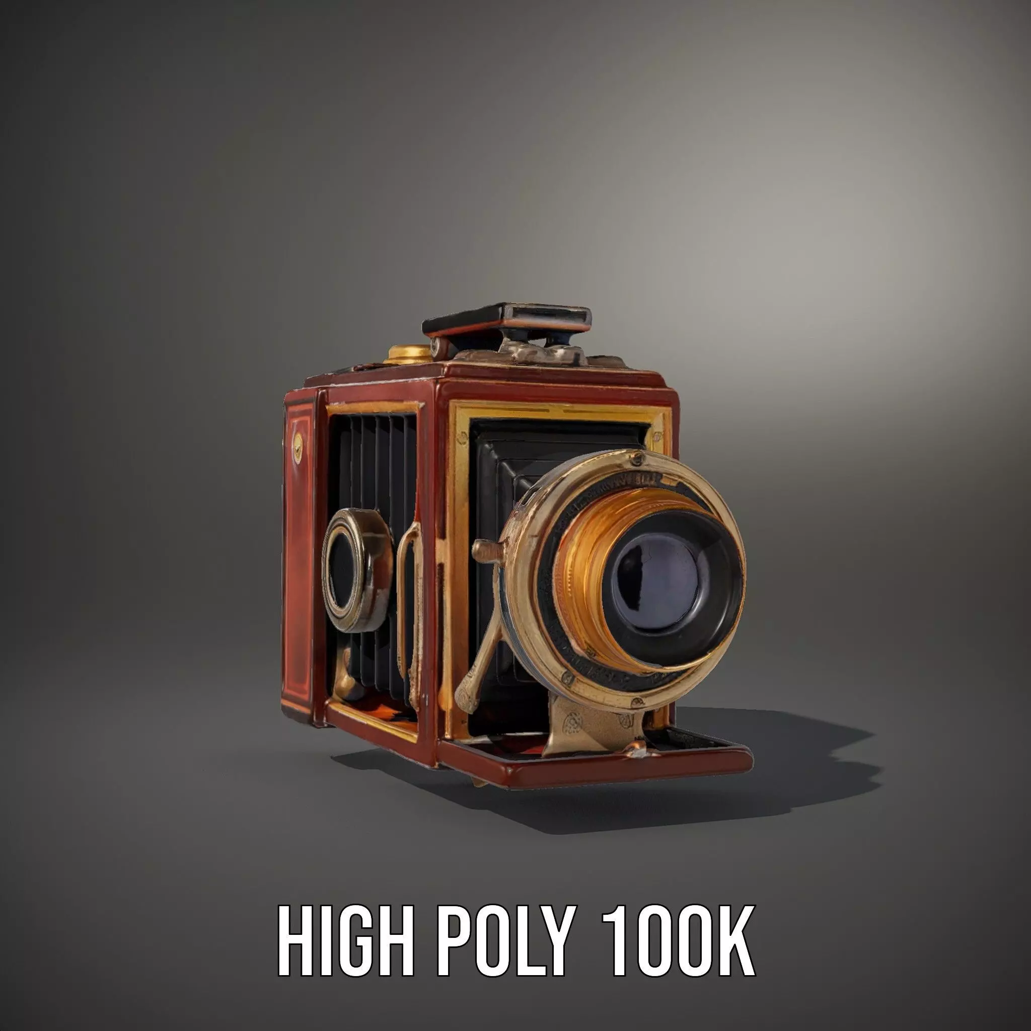 Antique Brass Camera model pack Low-poly 3D model_11