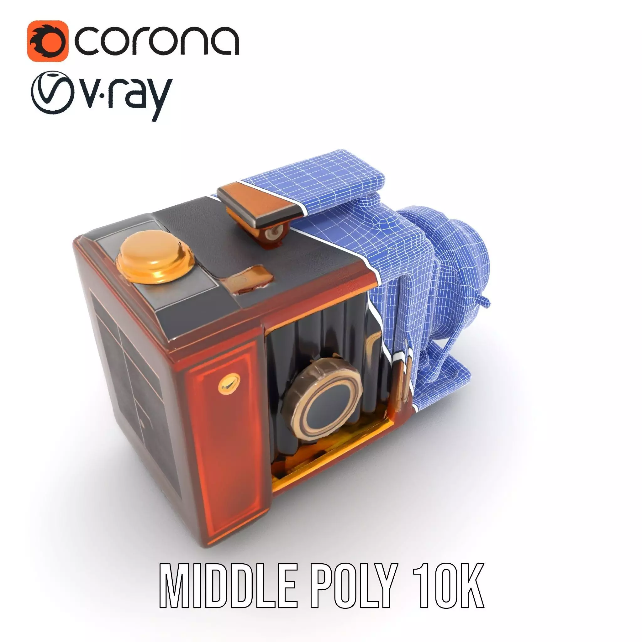 Antique Brass Camera model pack Low-poly 3D model_27