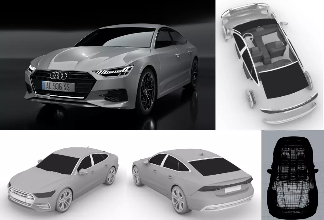 New Car Model Audi A7 Sportback Low-poly 3D model