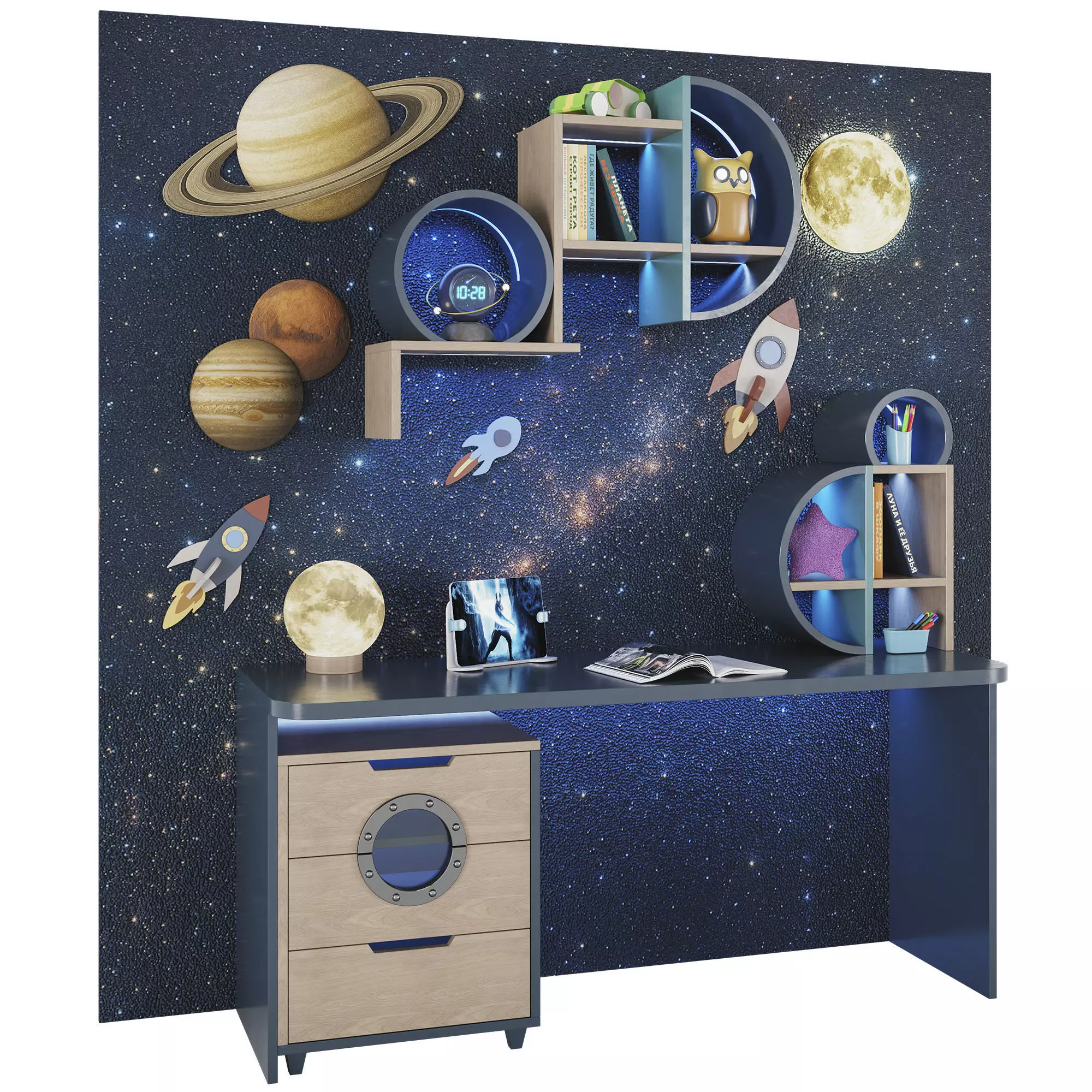 Childrens furniture with toys and decor 03 3D model_1