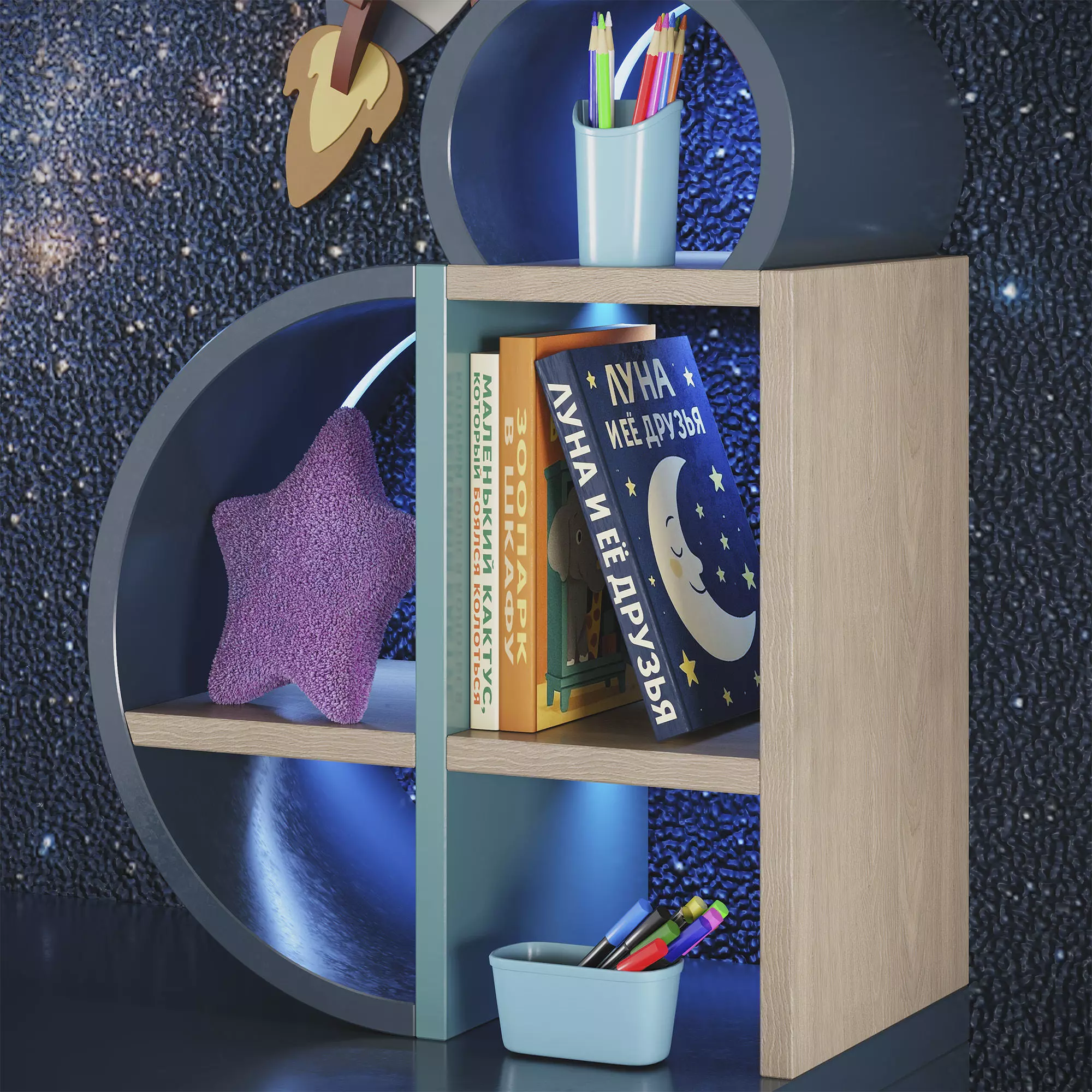 Childrens furniture with toys and decor 03 3D model_2