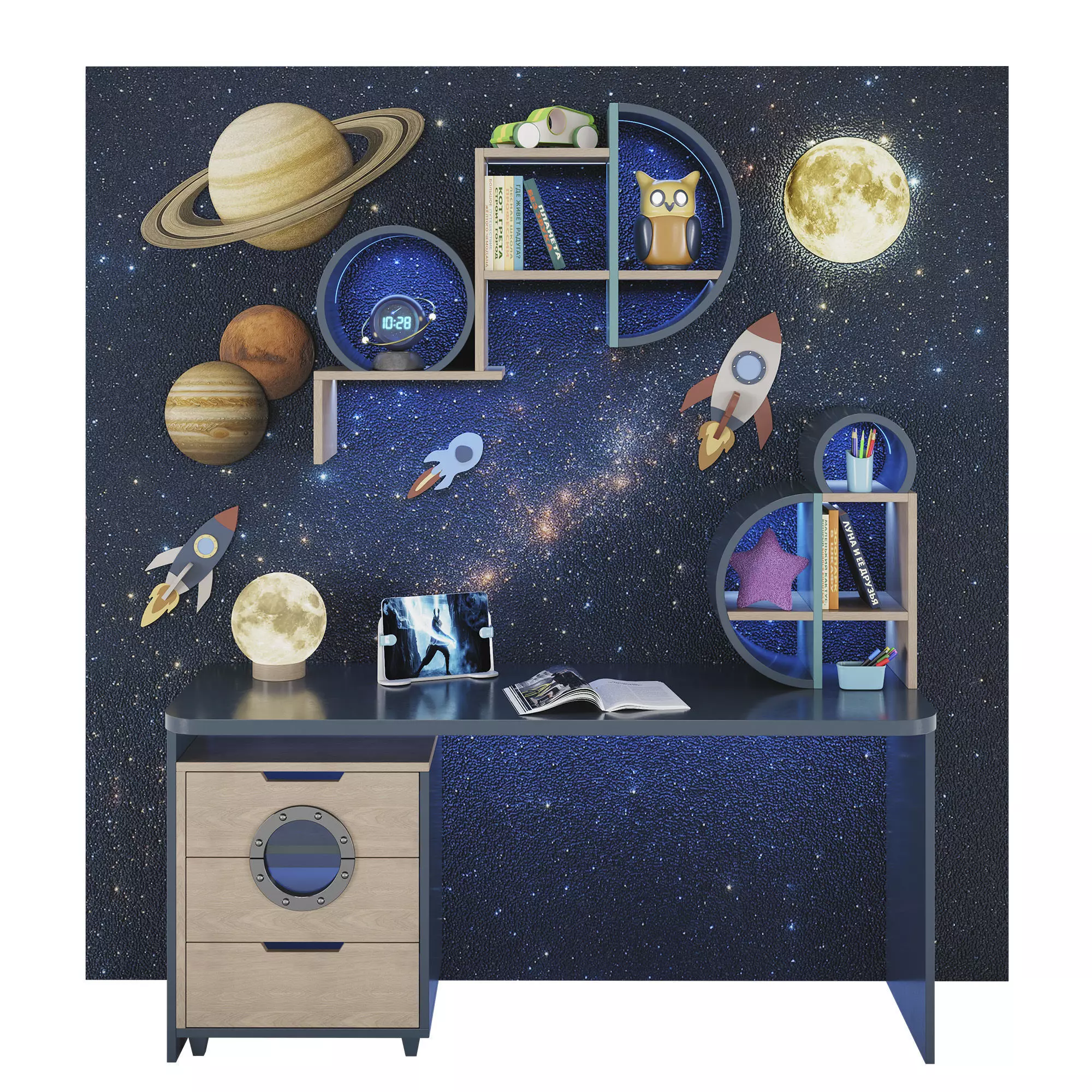 Childrens furniture with toys and decor 03 3D model_0