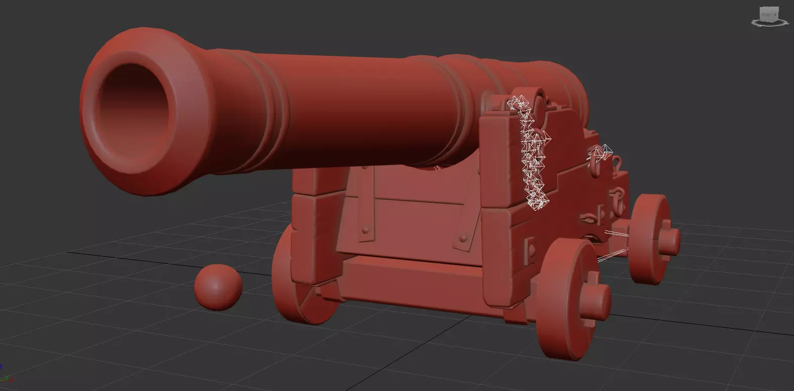 Old Naval Cannon  3D Model PBR Textures Low-poly 3D model_11