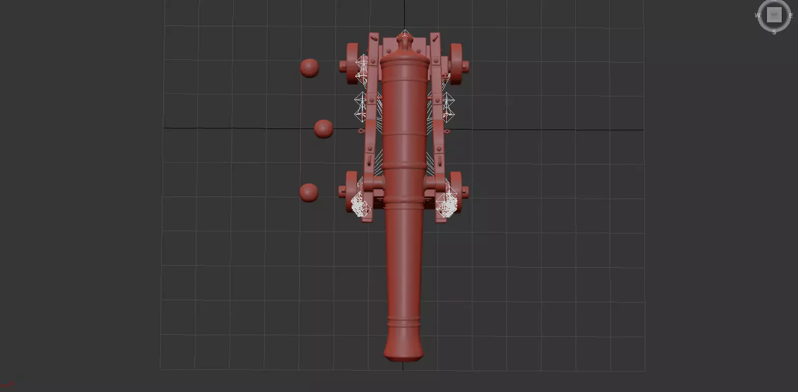 Old Naval Cannon  3D Model PBR Textures Low-poly 3D model_12