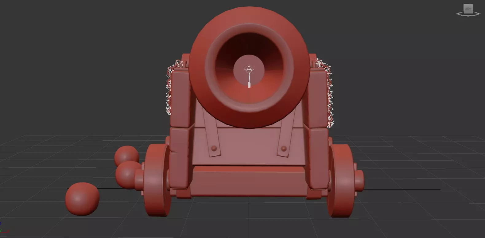 Old Naval Cannon  3D Model PBR Textures Low-poly 3D model_10