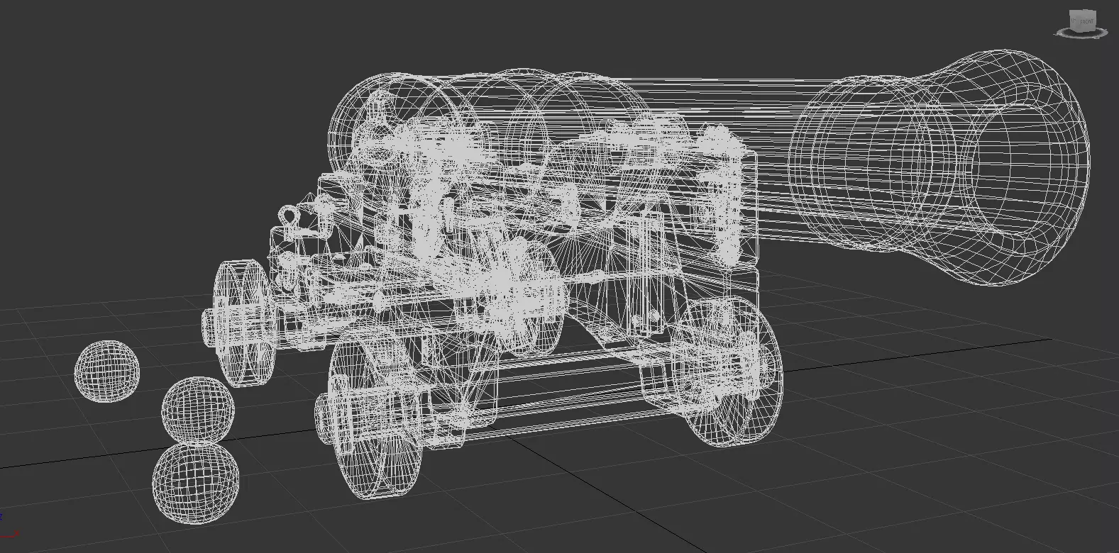 Old Naval Cannon  3D Model PBR Textures Low-poly 3D model_13