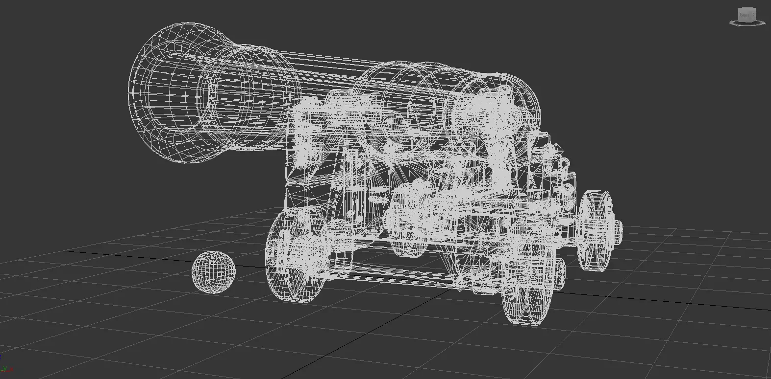 Old Naval Cannon  3D Model PBR Textures Low-poly 3D model_15