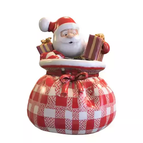 Bag Pack Santa Claus  Holiday Sack Decoration