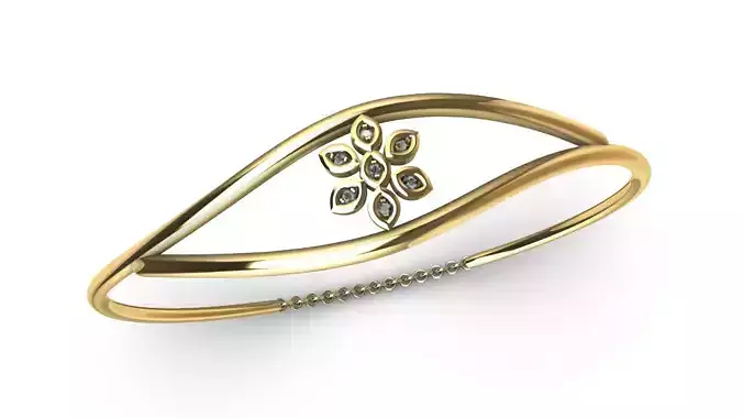 Elegant Diamond Flower Bracelet