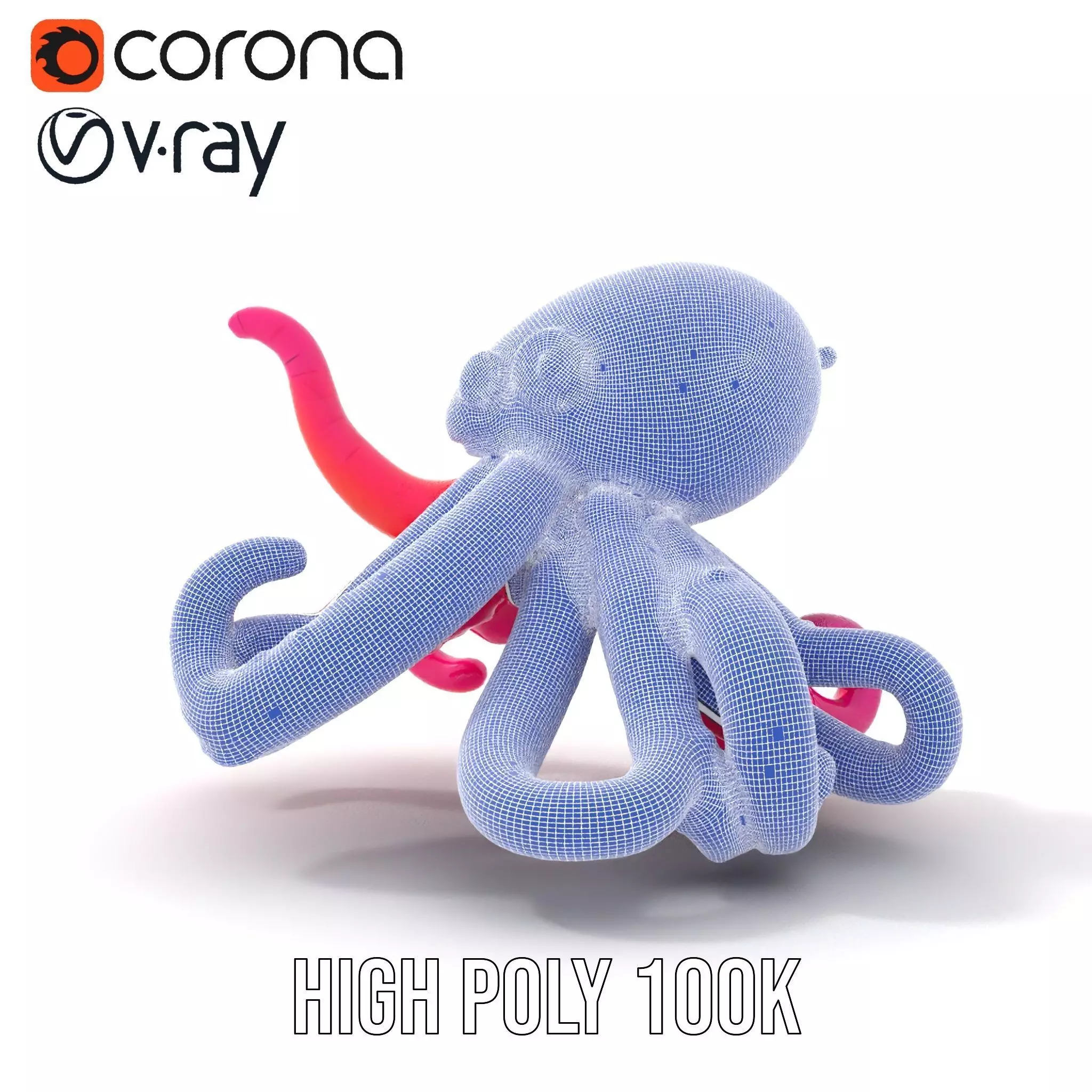 Vibrant Octopus Toy model pack Low-poly 3D model_35