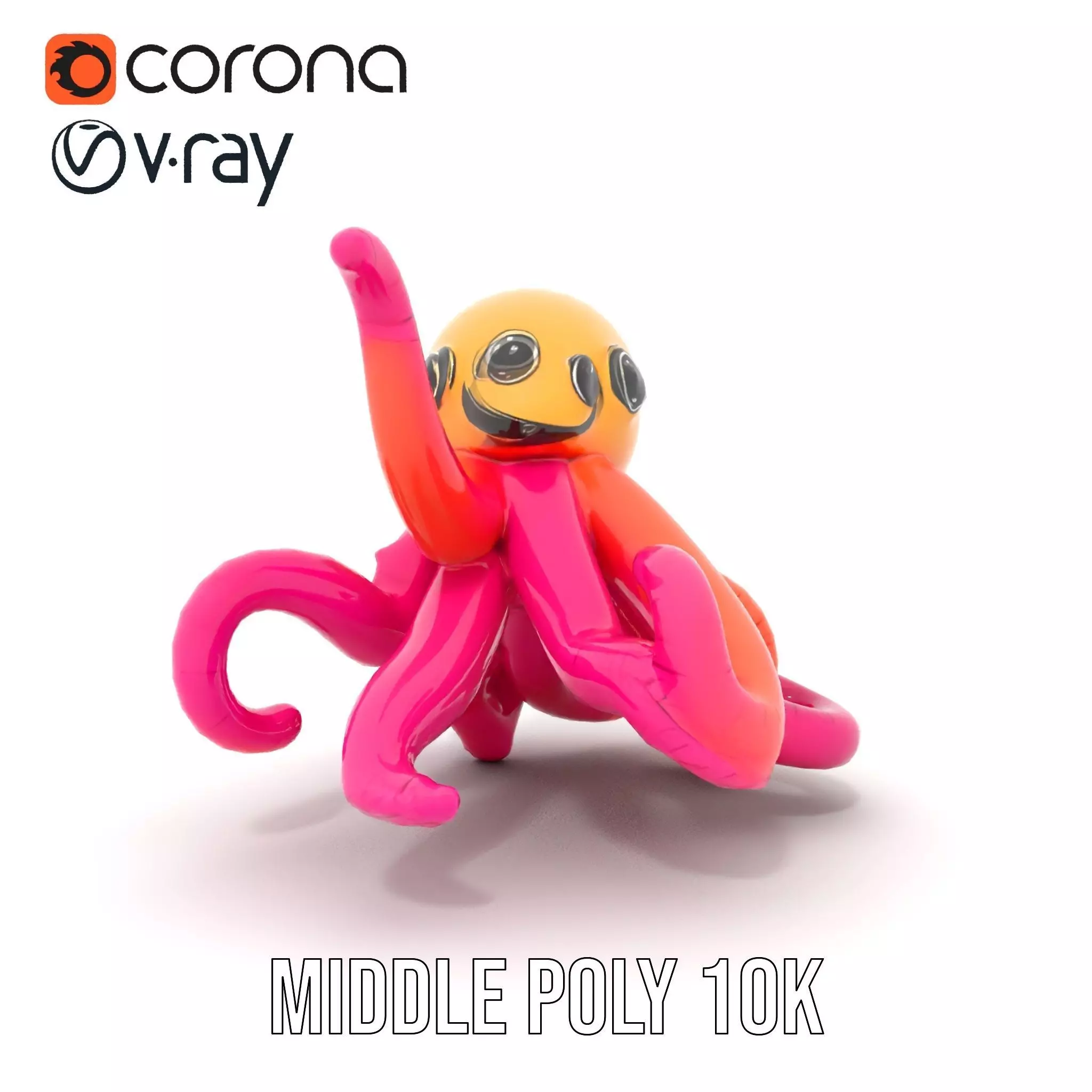 Vibrant Octopus Toy model pack Low-poly 3D model_22