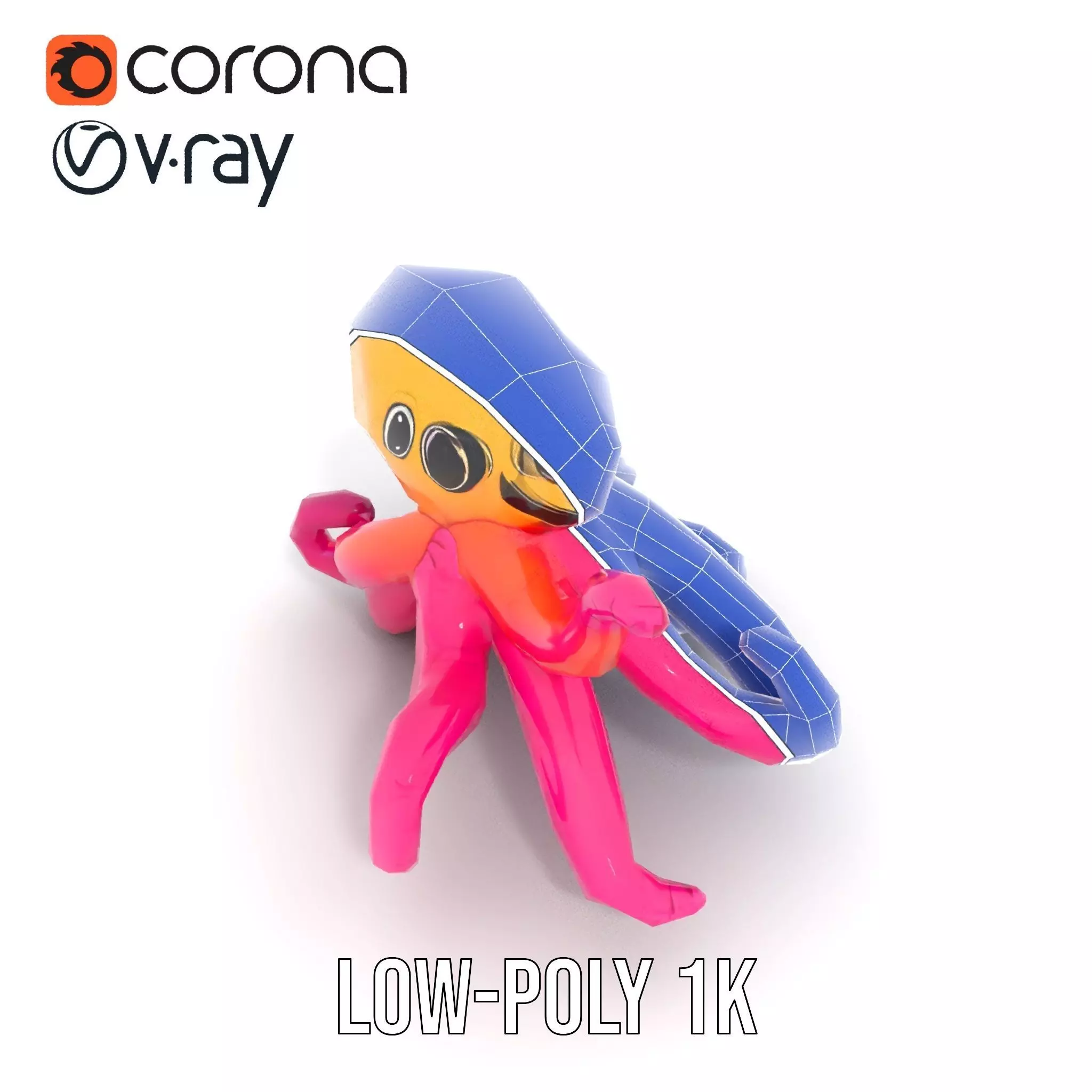 Vibrant Octopus Toy model pack Low-poly 3D model_18