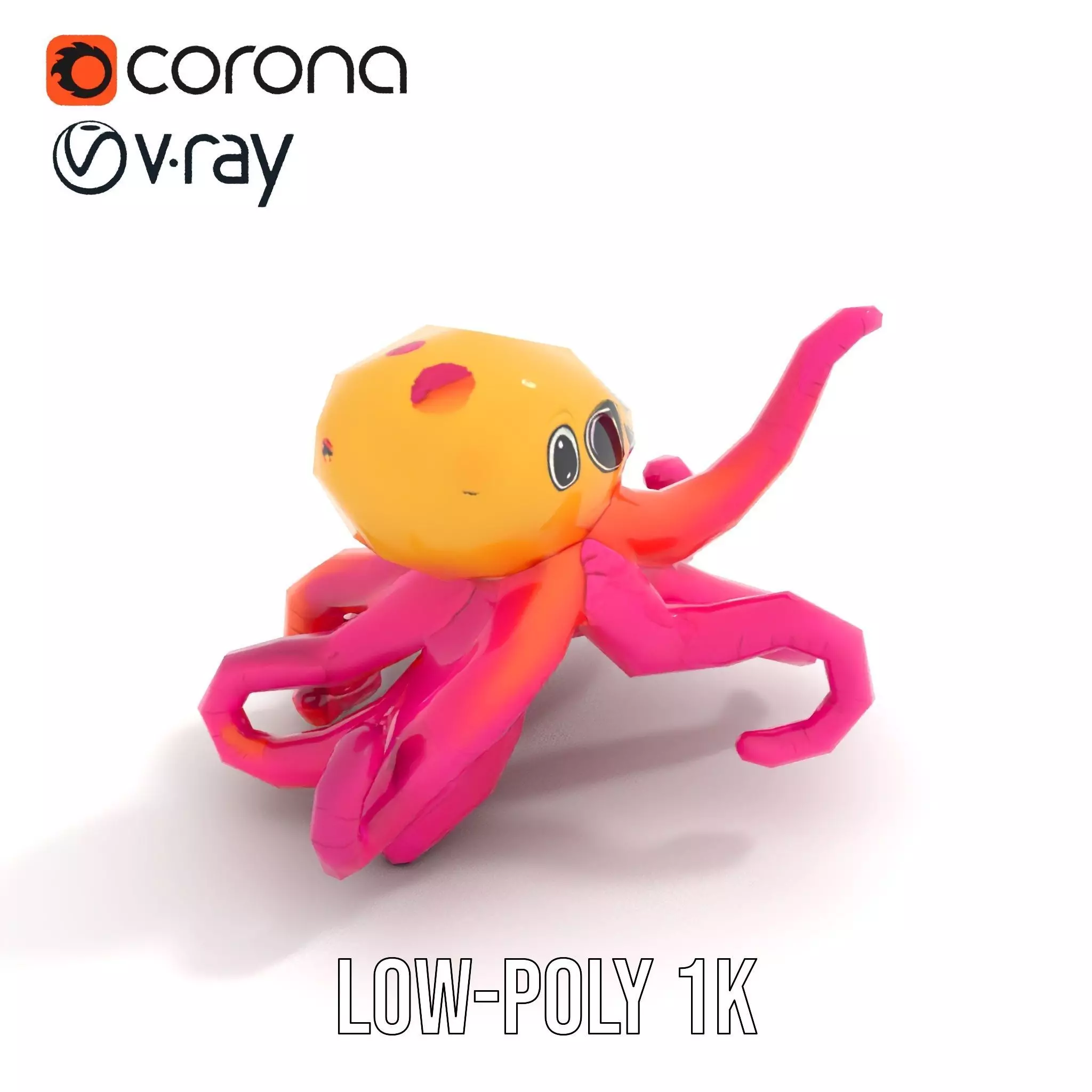 Vibrant Octopus Toy model pack Low-poly 3D model_13