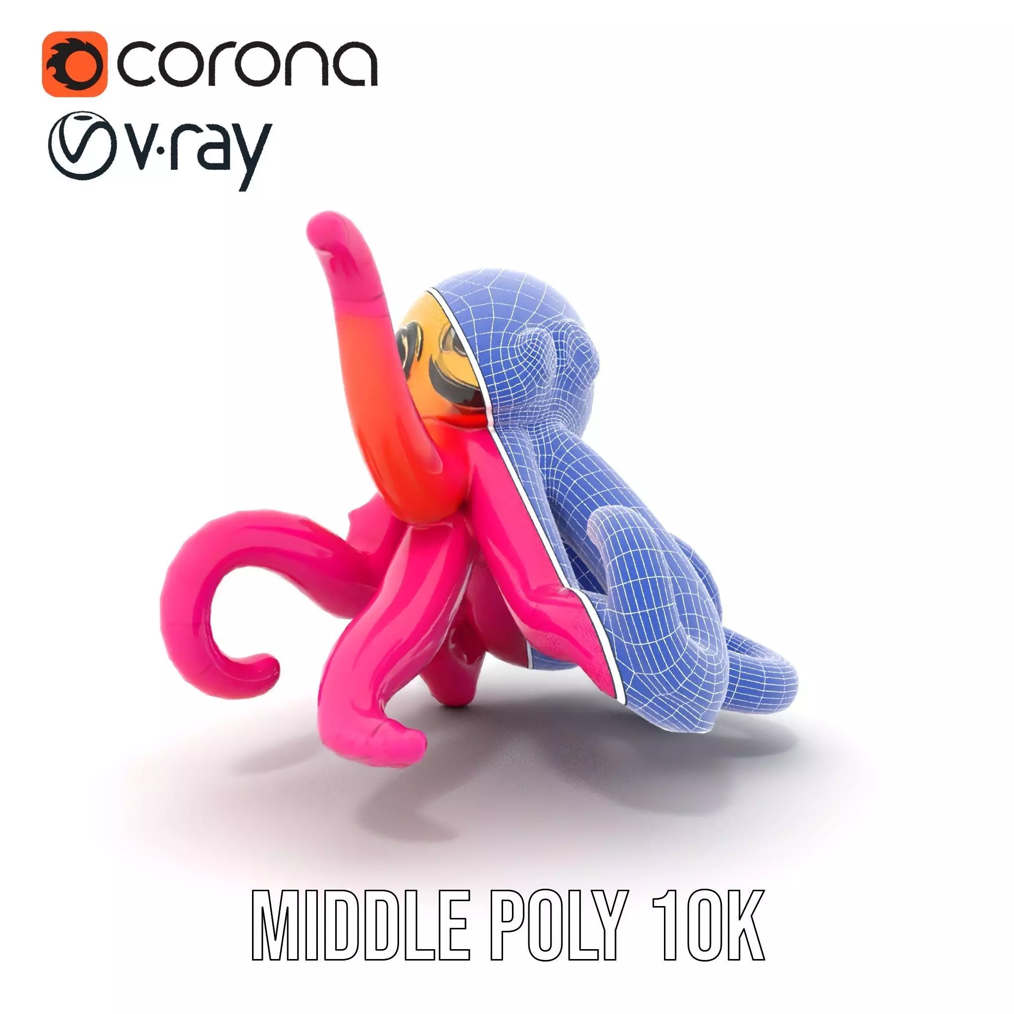 Vibrant Octopus Toy model pack Low-poly 3D model_27