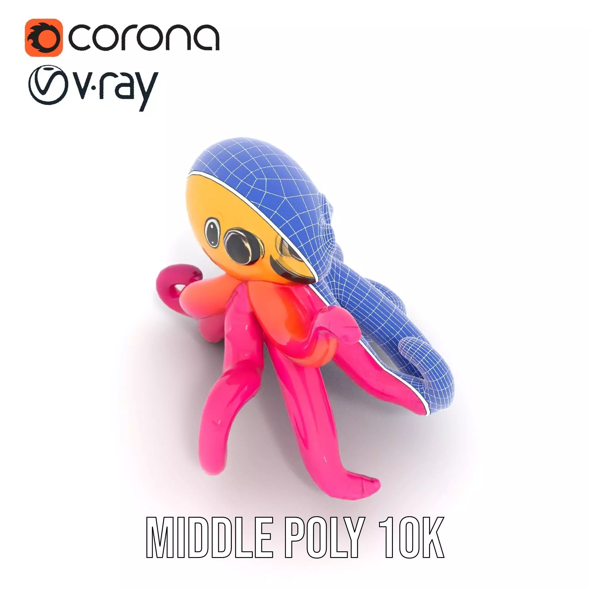 Vibrant Octopus Toy model pack Low-poly 3D model_17