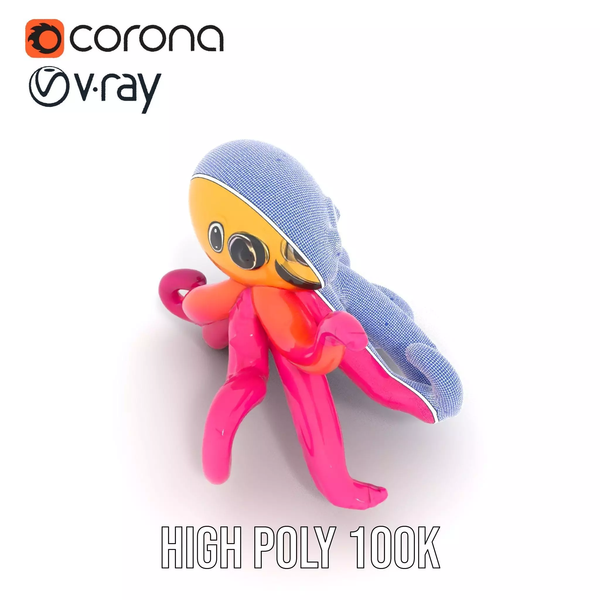 Vibrant Octopus Toy model pack Low-poly 3D model_29