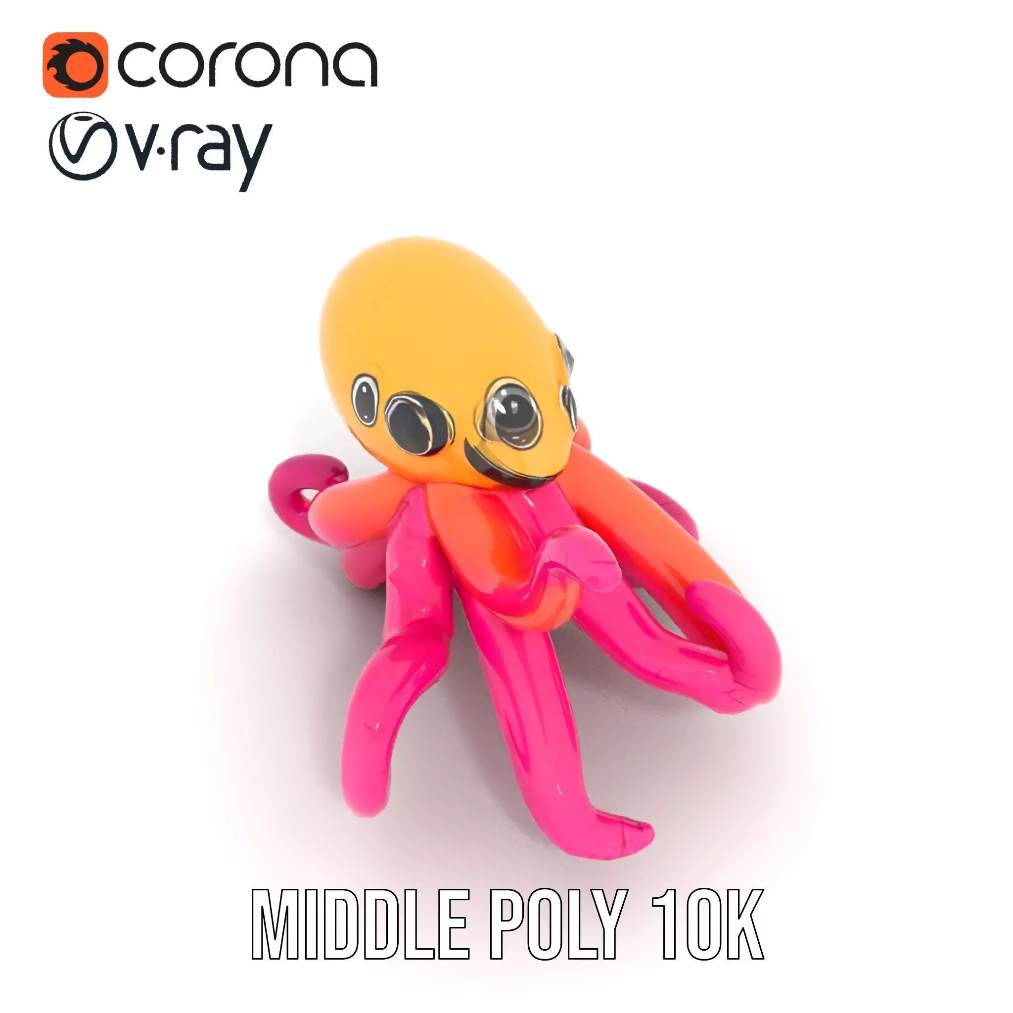 Vibrant Octopus Toy model pack Low-poly 3D model_14
