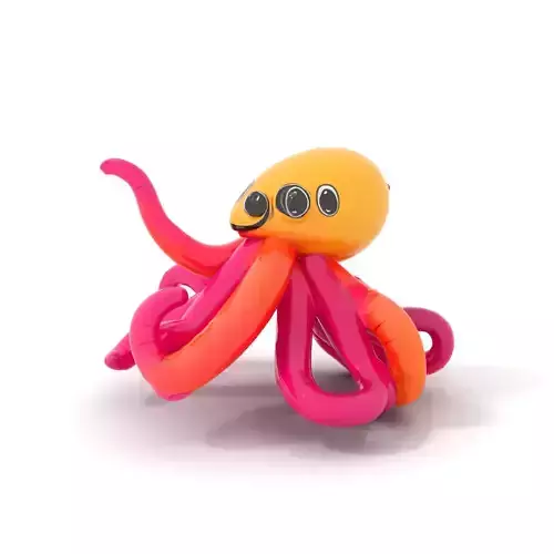 Vibrant Octopus Toy model pack Low-poly 3D model