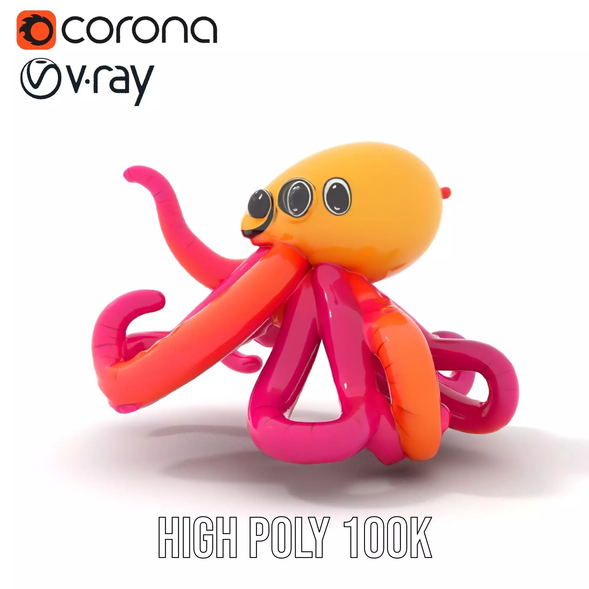 Vibrant Octopus Toy model pack Low-poly 3D model_26
