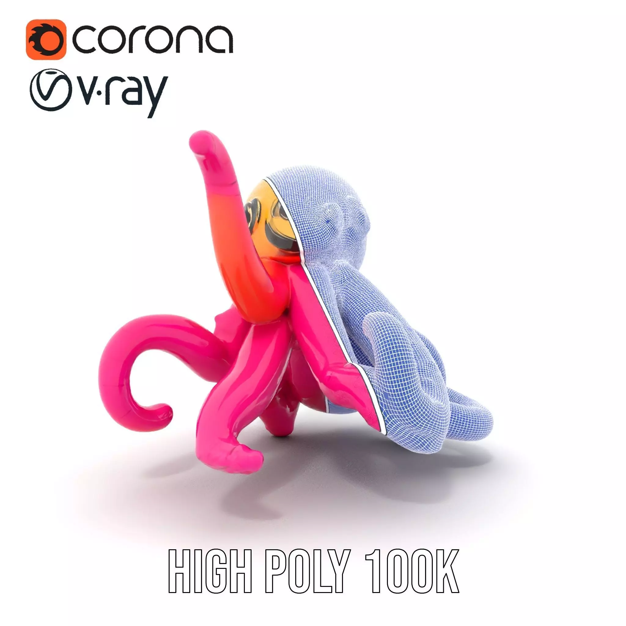 Vibrant Octopus Toy model pack Low-poly 3D model_34