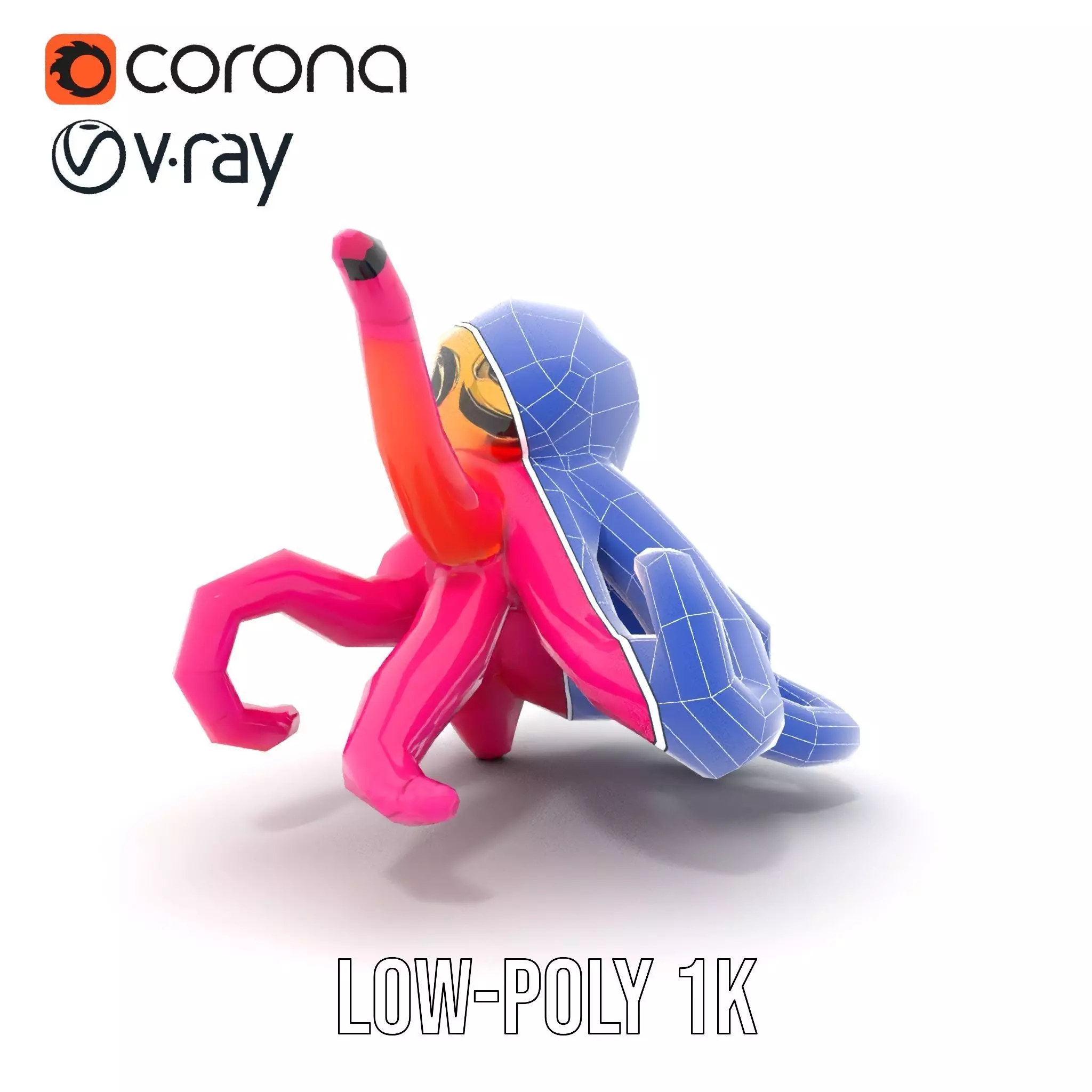 Vibrant Octopus Toy model pack Low-poly 3D model_23
