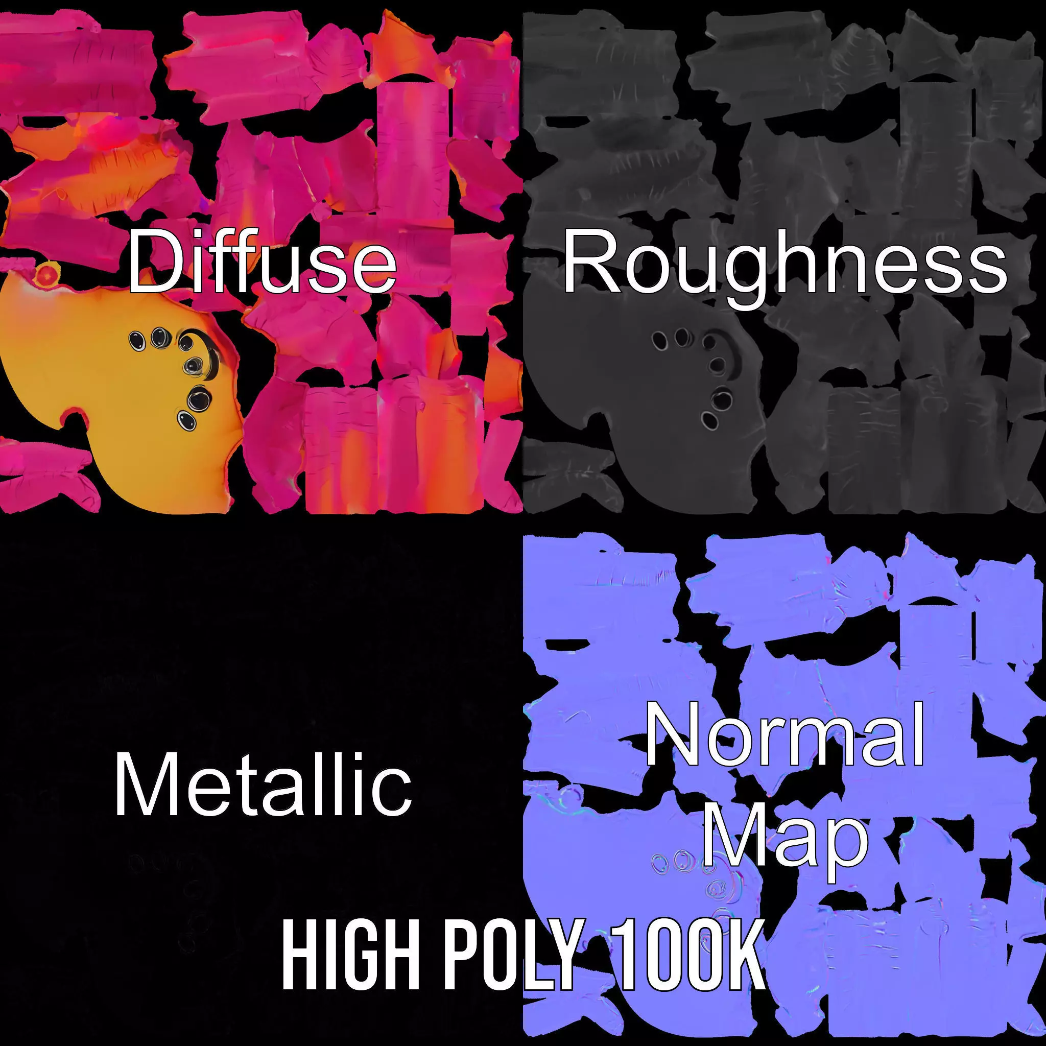 Vibrant Octopus Toy model pack Low-poly 3D model_4