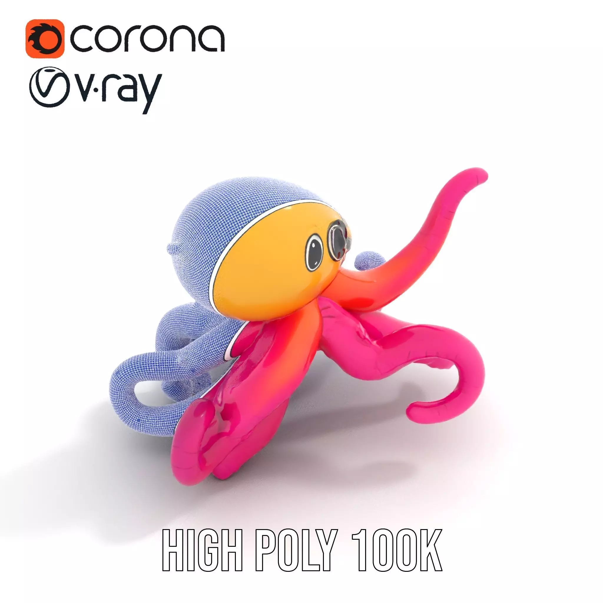 Vibrant Octopus Toy model pack Low-poly 3D model_33