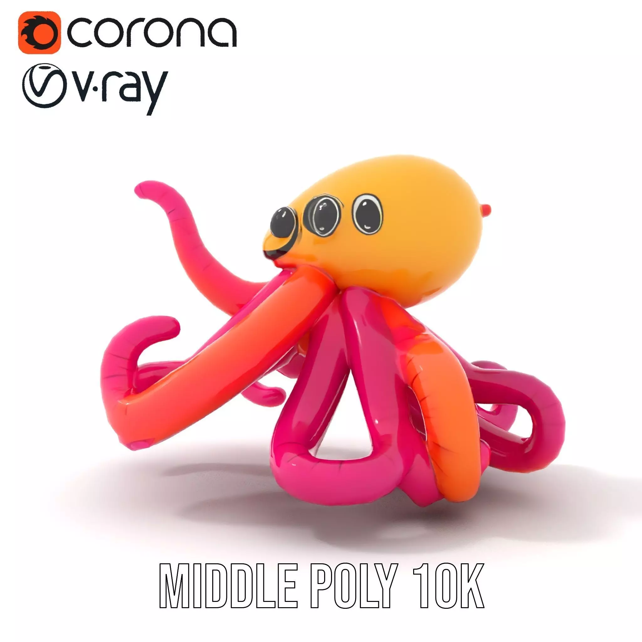 Vibrant Octopus Toy model pack Low-poly 3D model_12