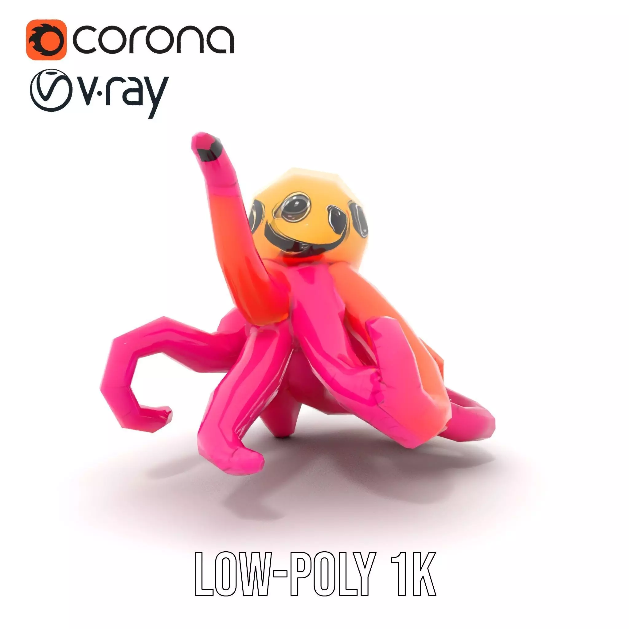 Vibrant Octopus Toy model pack Low-poly 3D model_28