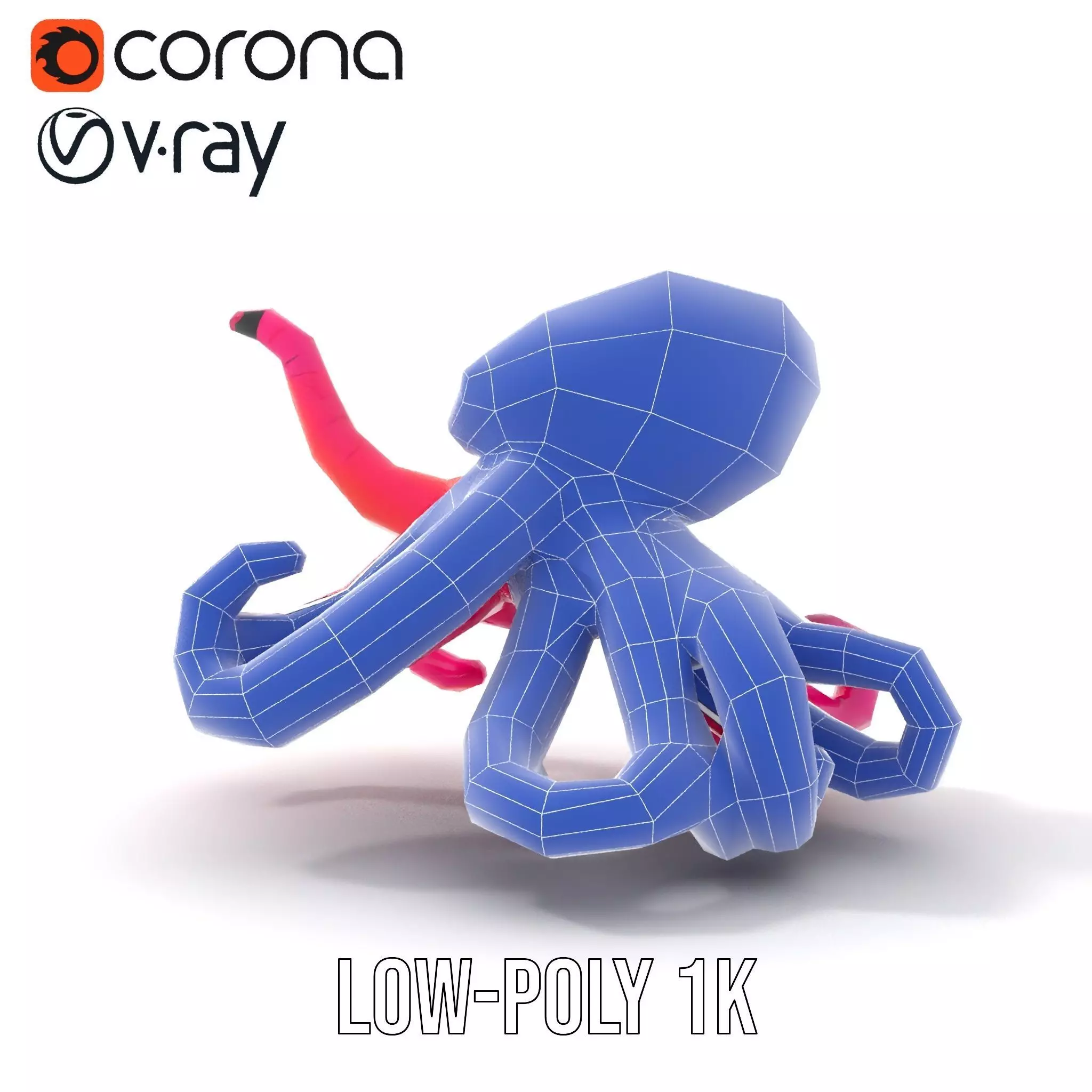 Vibrant Octopus Toy model pack Low-poly 3D model_21
