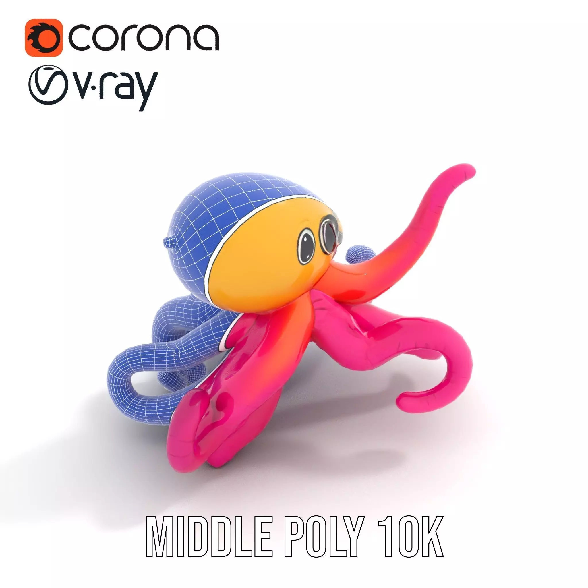 Vibrant Octopus Toy model pack Low-poly 3D model_24