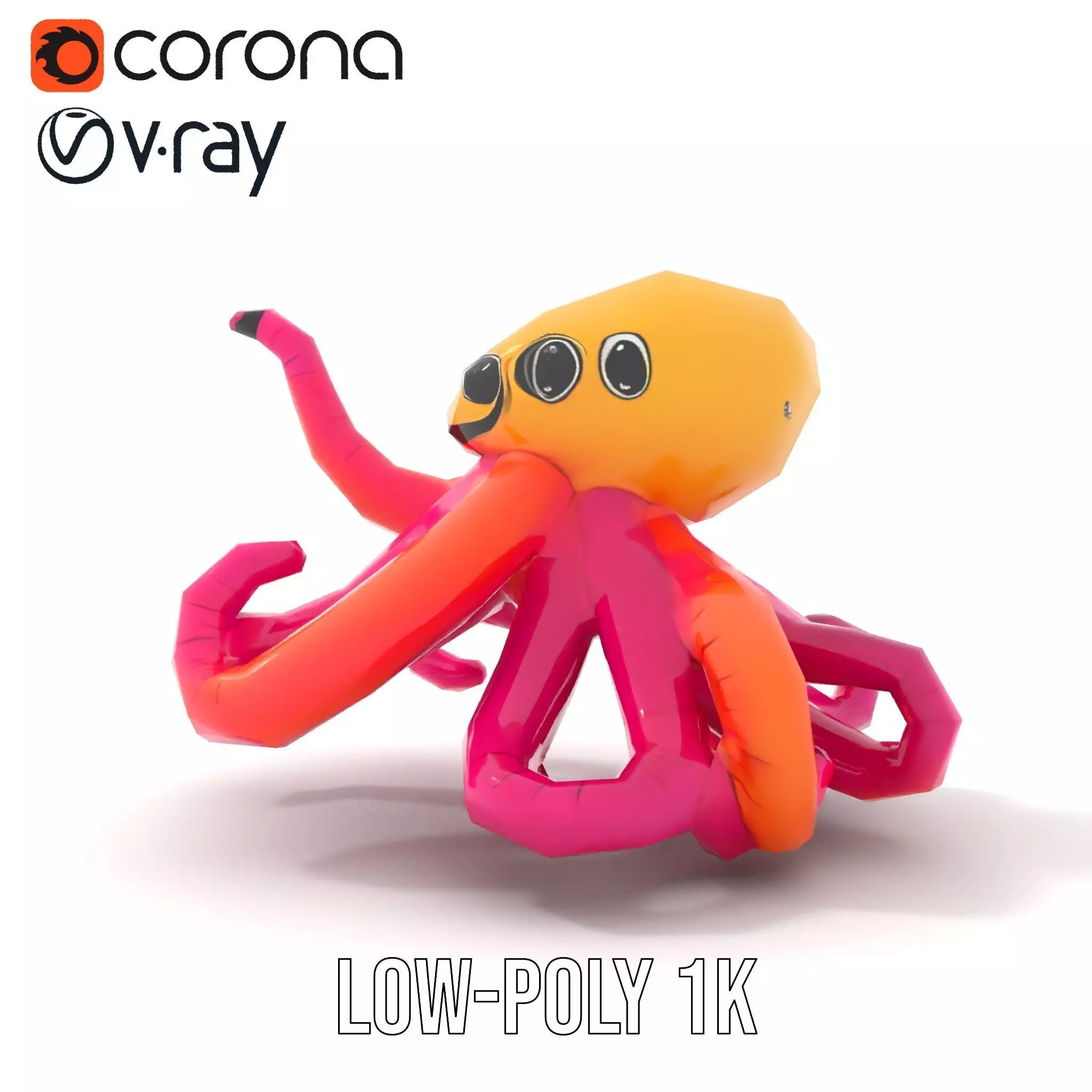 Vibrant Octopus Toy model pack Low-poly 3D model_15