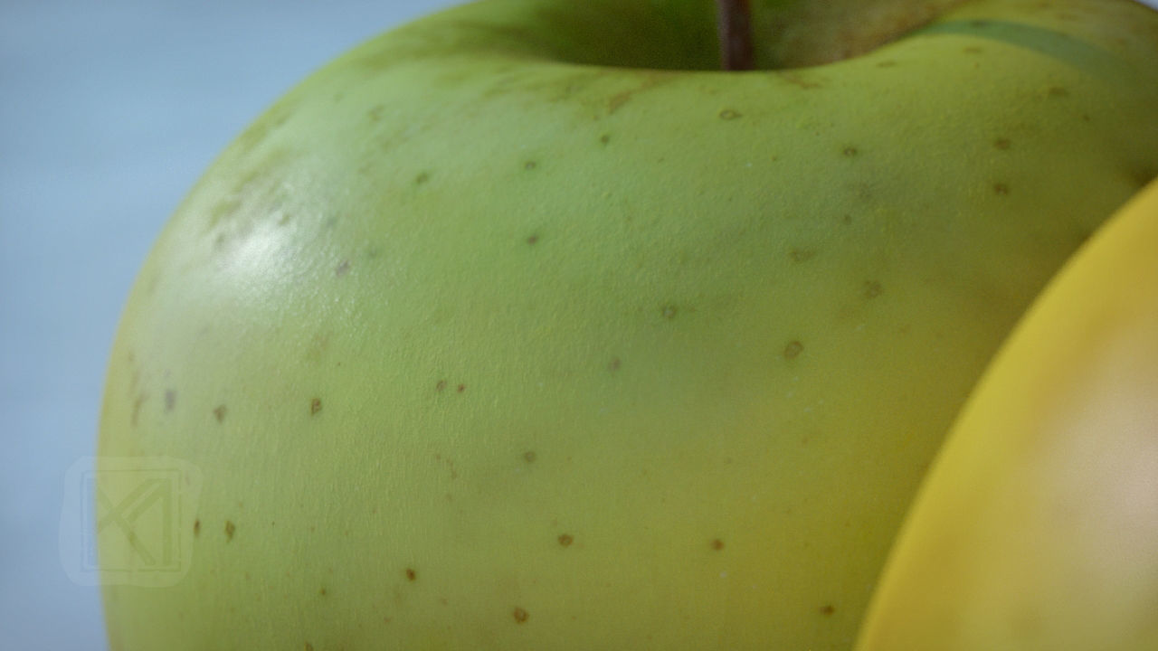 Apples High Resolution - whole fruit and cut Low-poly 3D model_2