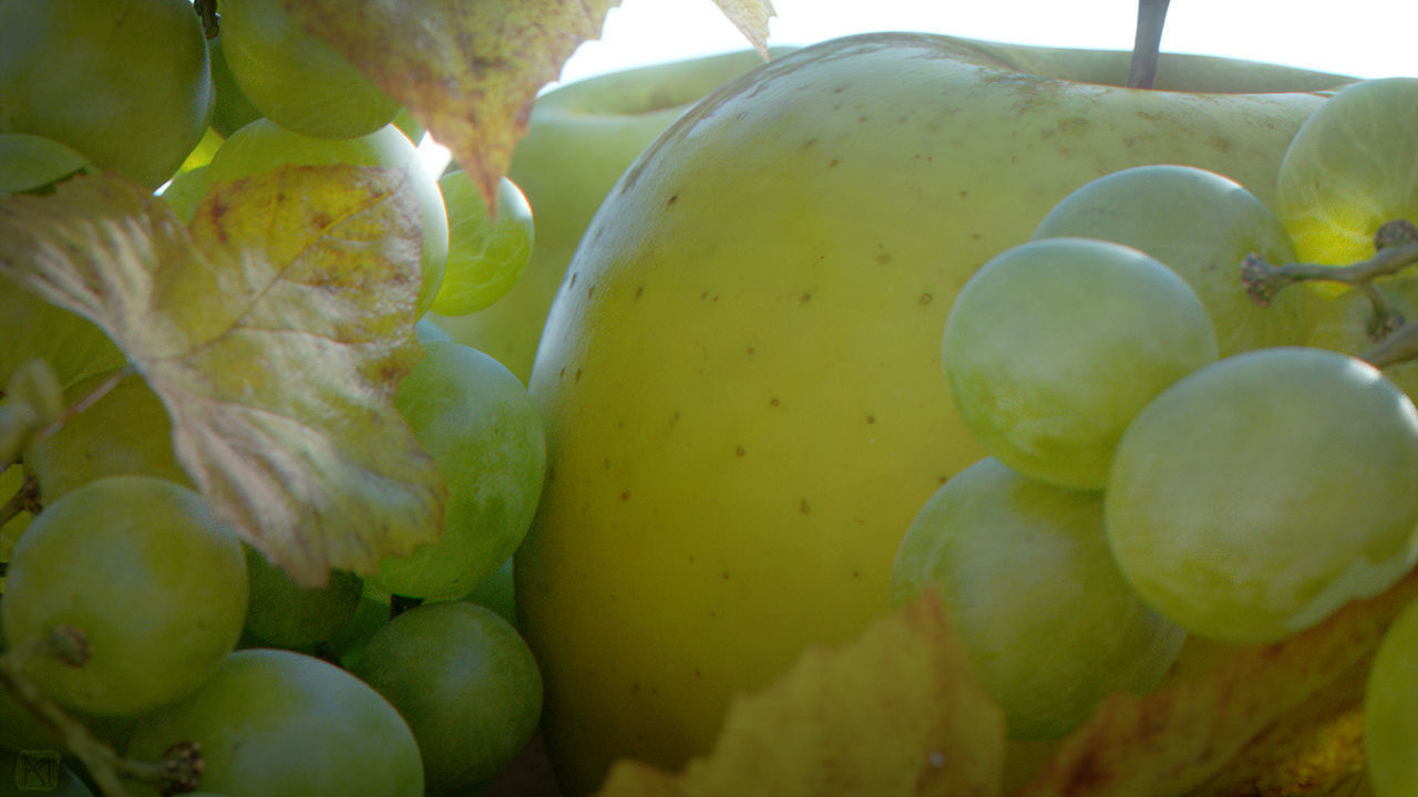 Apples High Resolution - whole fruit and cut Low-poly 3D model_9