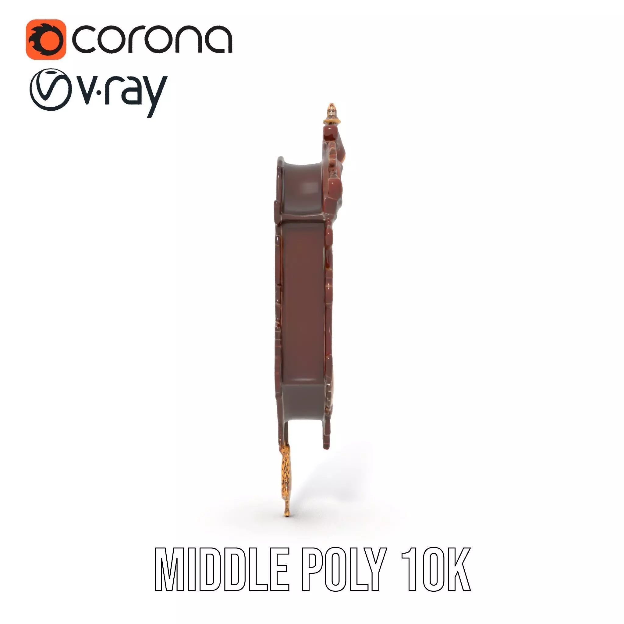 Ornate Wooden Clock model pack Low-poly 3D model_27