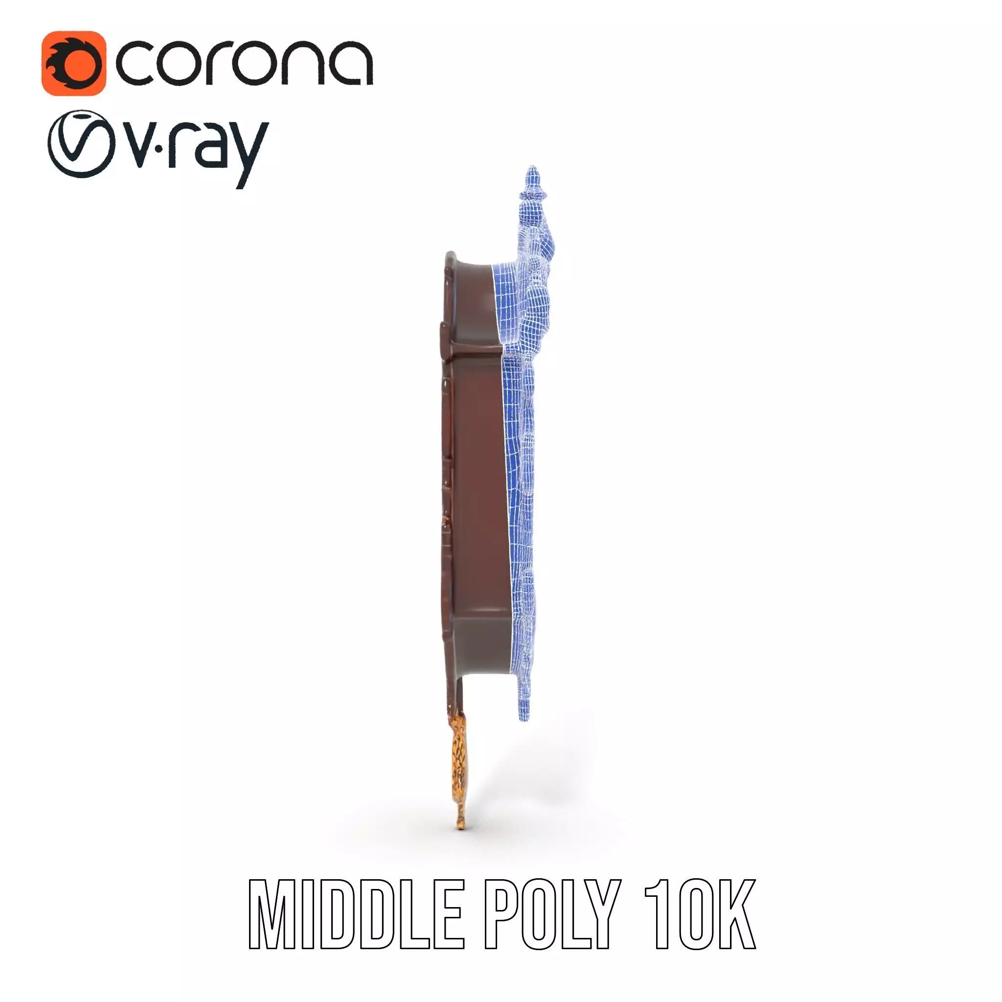 Ornate Wooden Clock model pack Low-poly 3D model_19