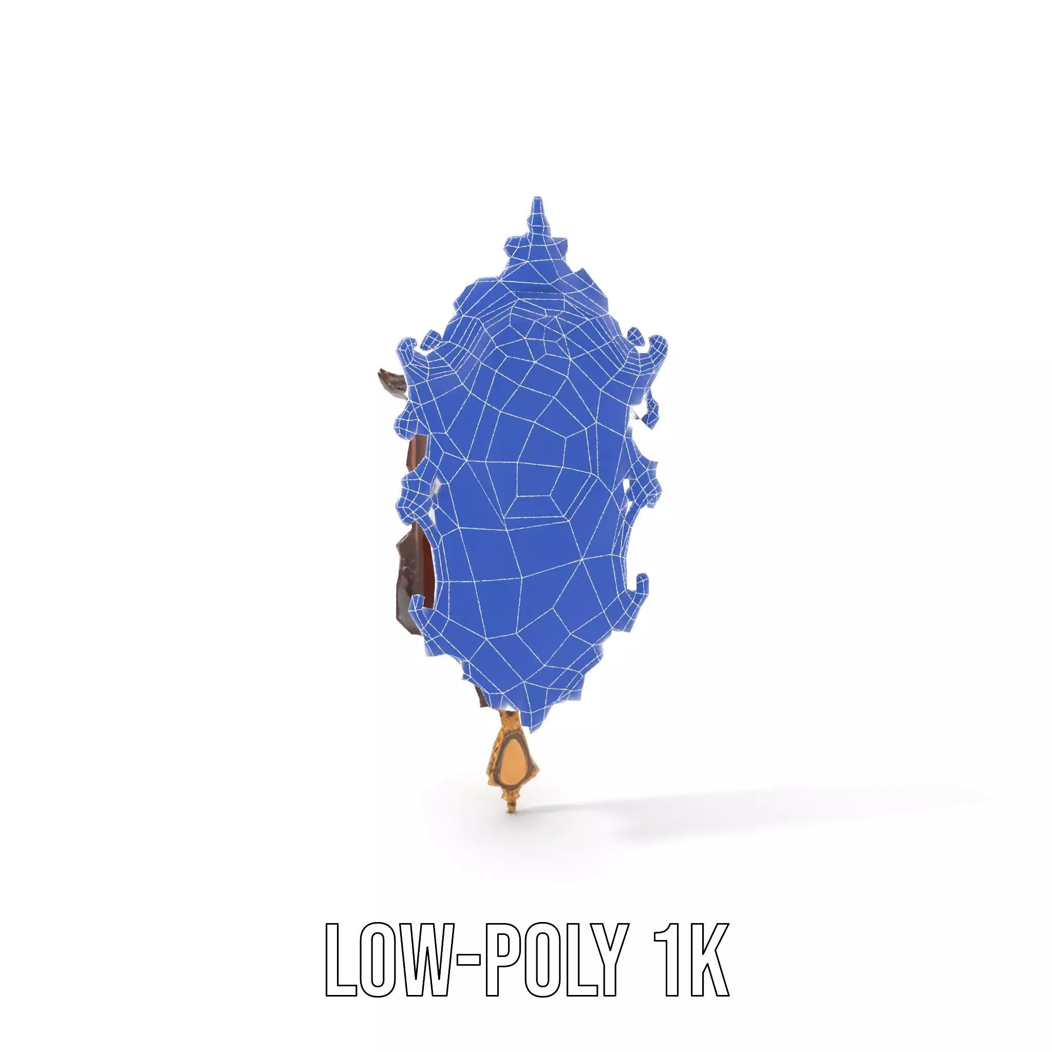 Ornate Wooden Clock model pack Low-poly 3D model_9