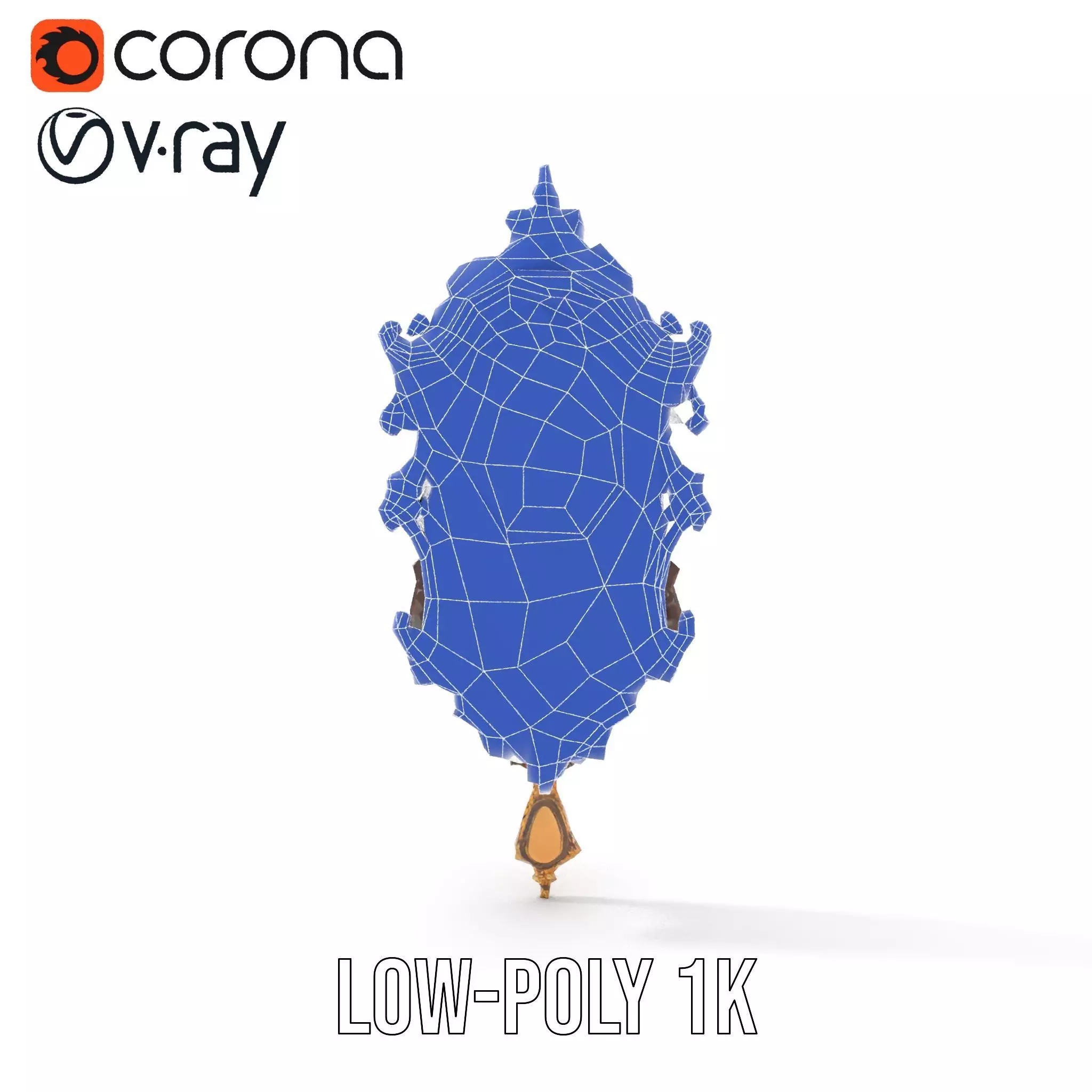 Ornate Wooden Clock model pack Low-poly 3D model_31