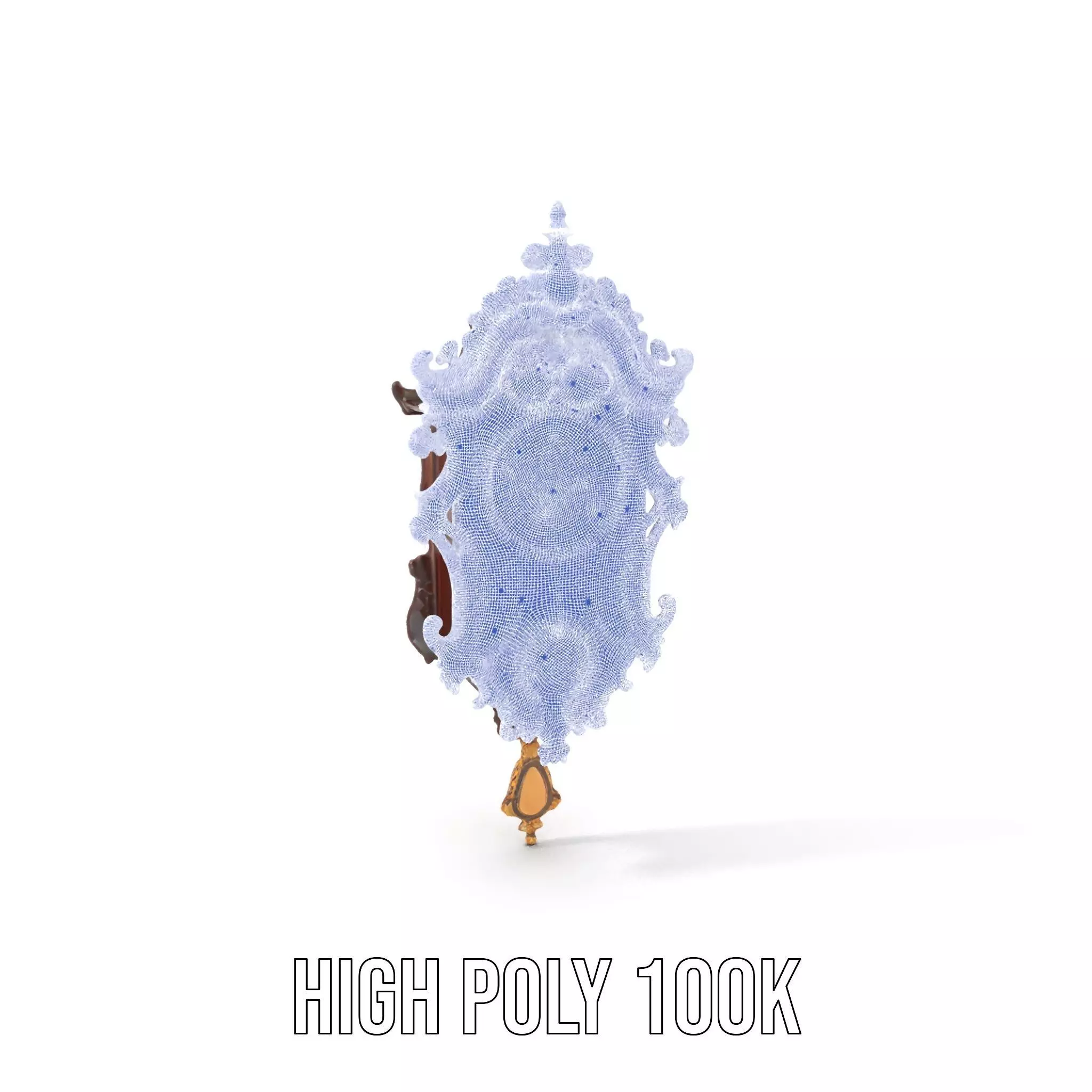 Ornate Wooden Clock model pack Low-poly 3D model_5